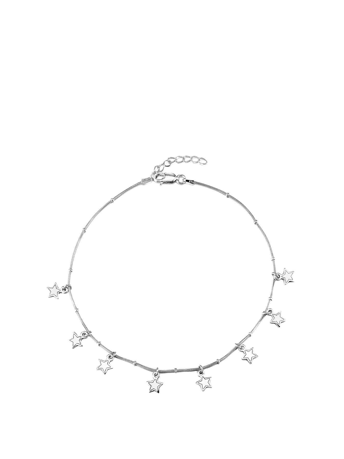 undefined Sterling Silver Star Anklet
