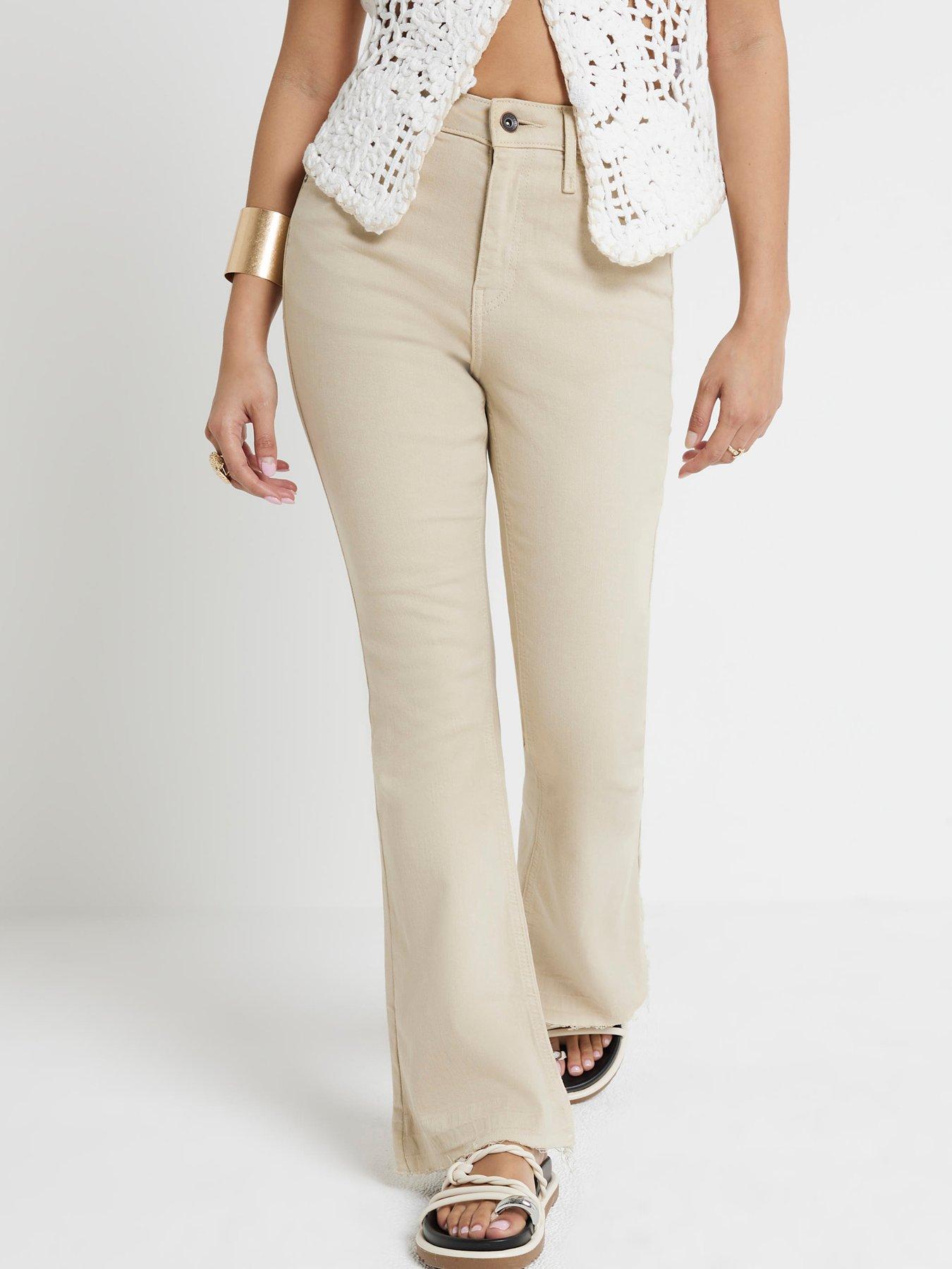  image of ri-petite-high-rise-sculpt-flare-jeans-light-beige