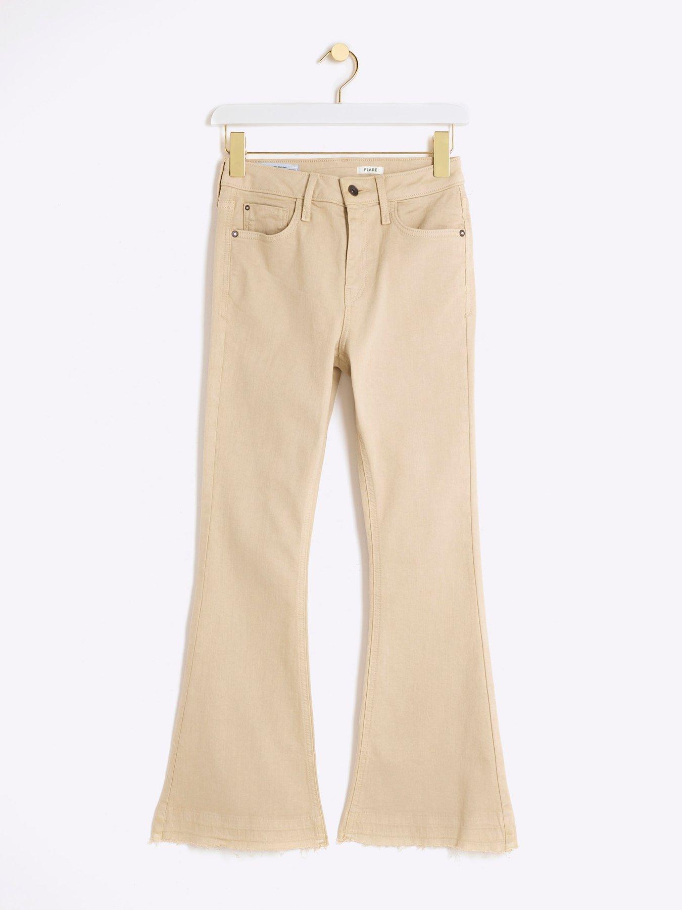 image of ri-petite-high-rise-sculpt-flare-jeans-light-beige