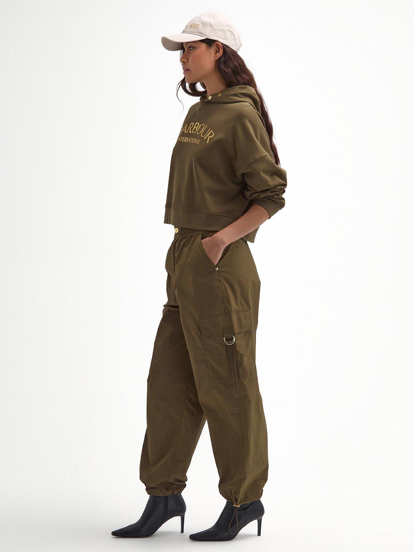 image of barbour-international-carla-trouser-green