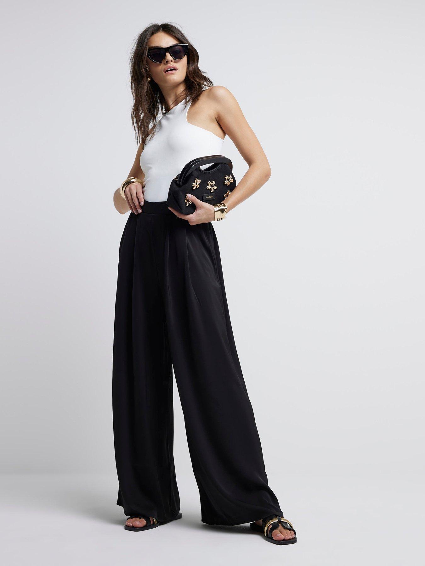 River Island Palazzo Wide Leg Trouser Black Littlewoods