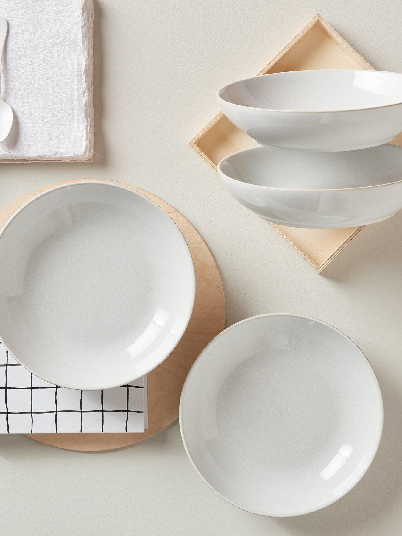 Denby Elements 4-Piece Pasta Bowl Set in Stone White
