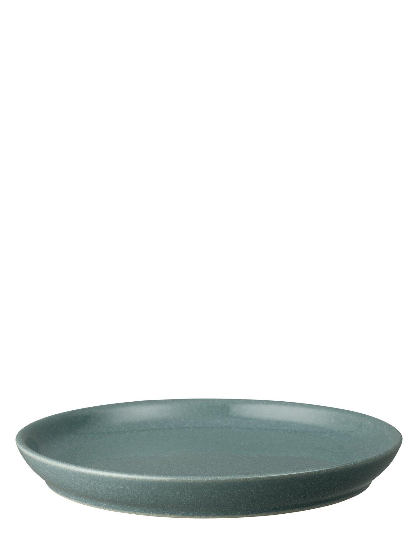  image of denby-elements-12-piece-coupe-dinner-set-in-jade-dark-green