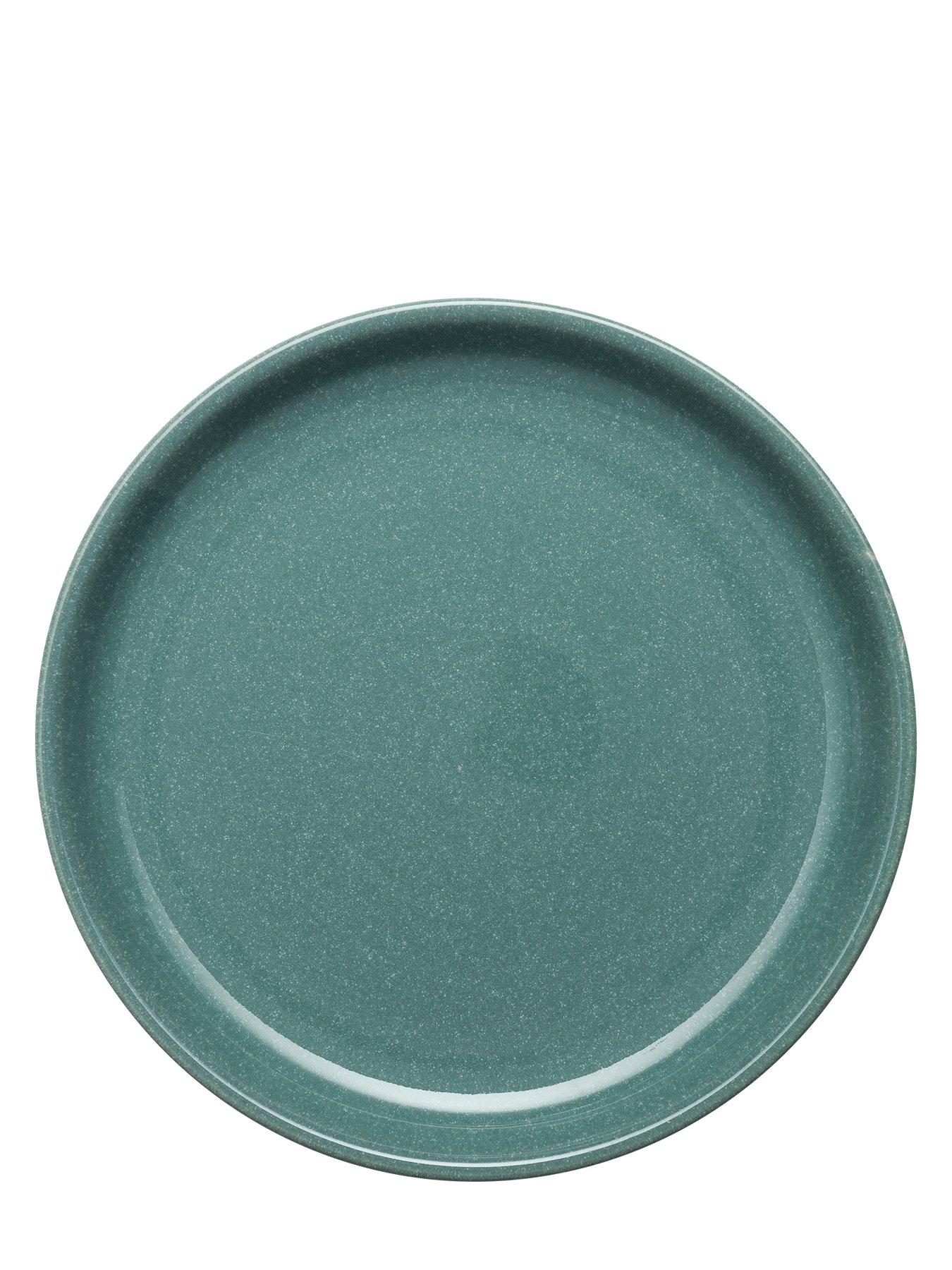  image of denby-elements-set-of-4-medium-coupe-plates-in-jade-dark-green