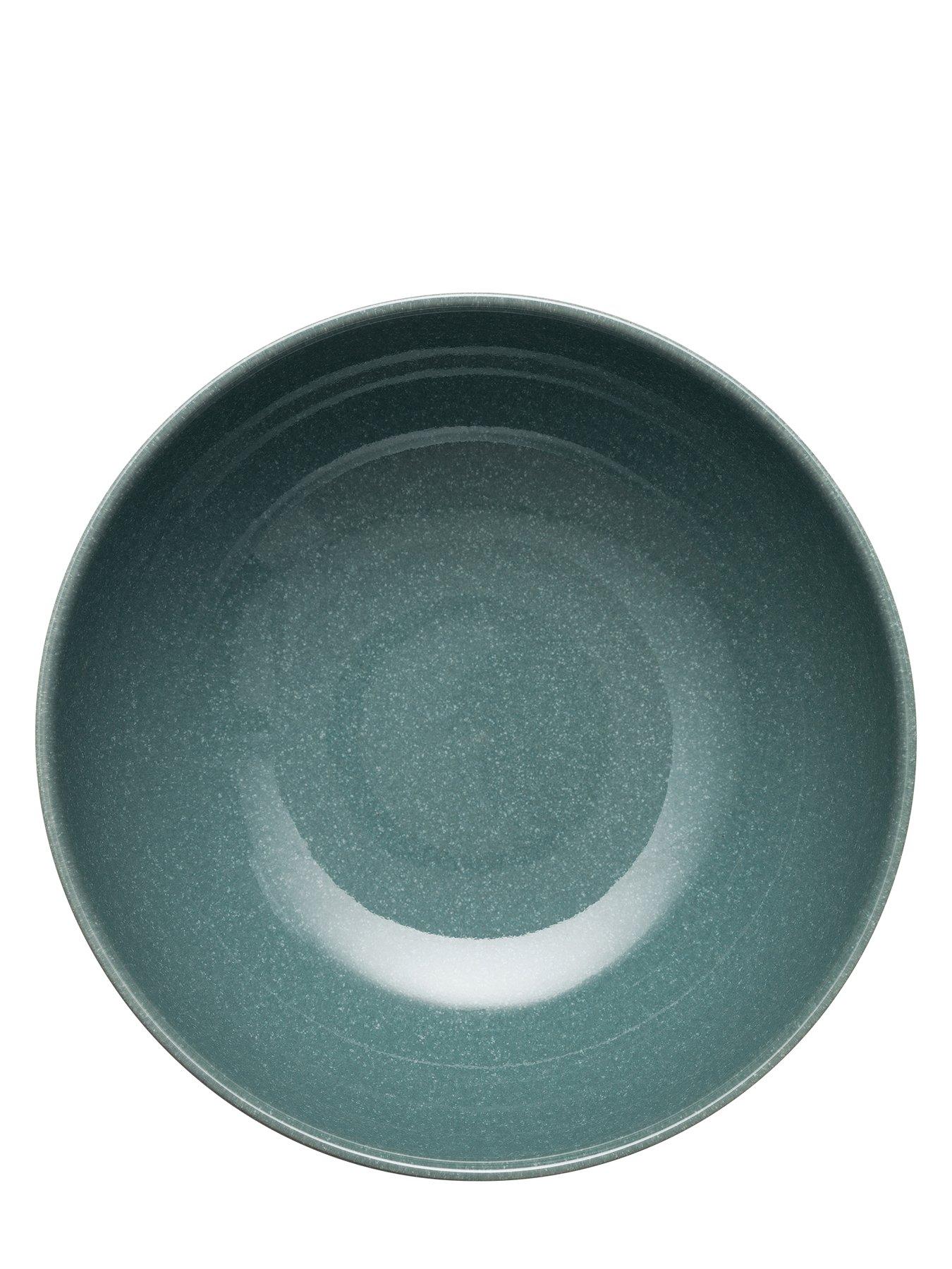  image of denby-elements-4-piece-cereal-bowl-set-in-dark-jade-green