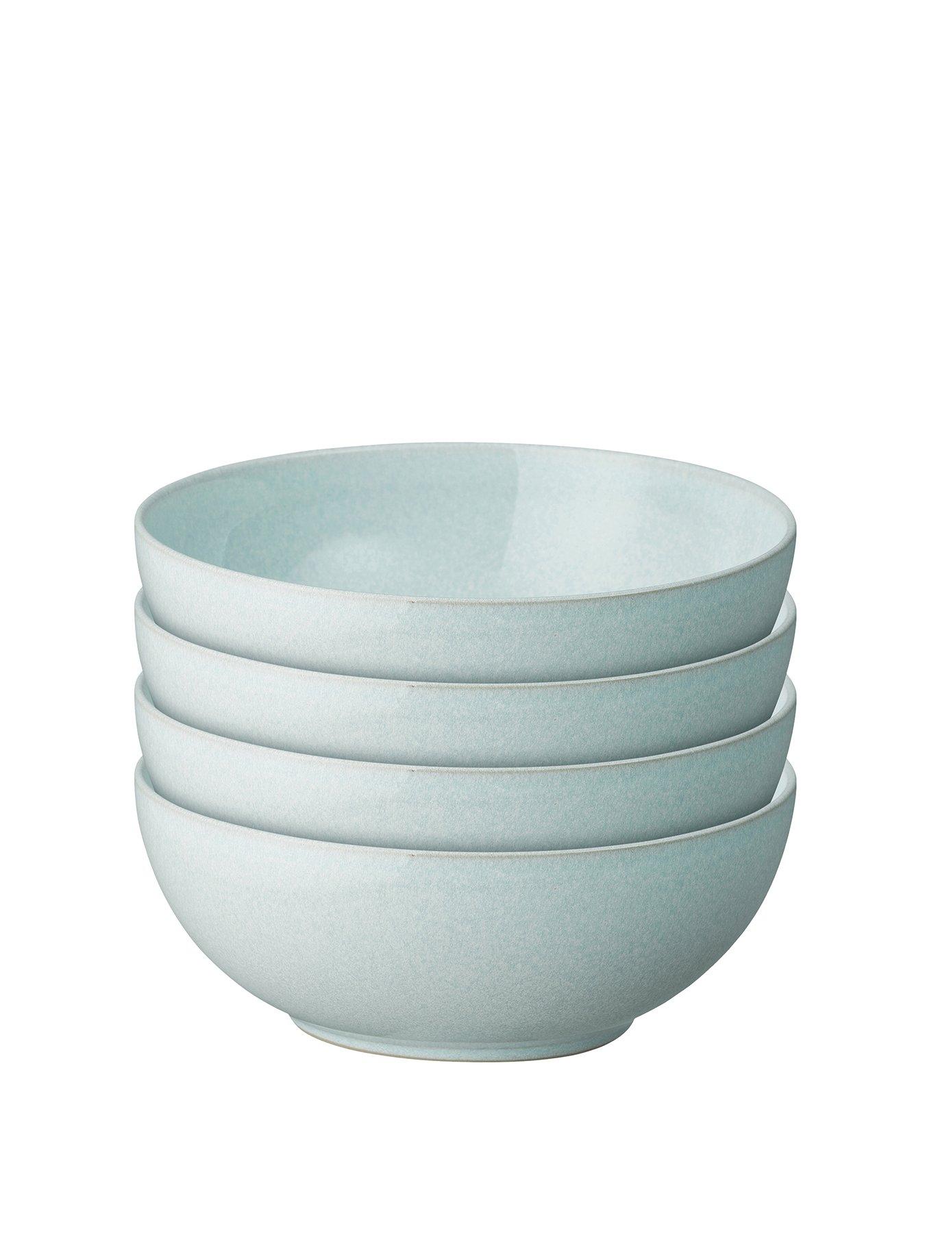  image of denby-elements-4-piece-cereal-bowl-set-in-light-jade-green