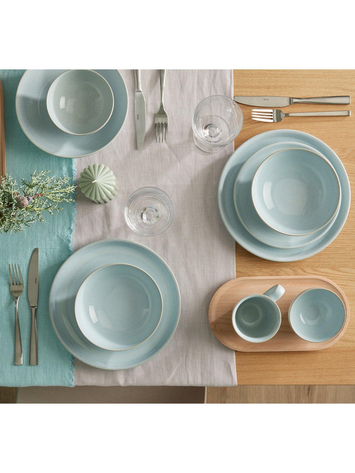  image of denby-elements-4-piece-cereal-bowl-set-in-light-jade-green