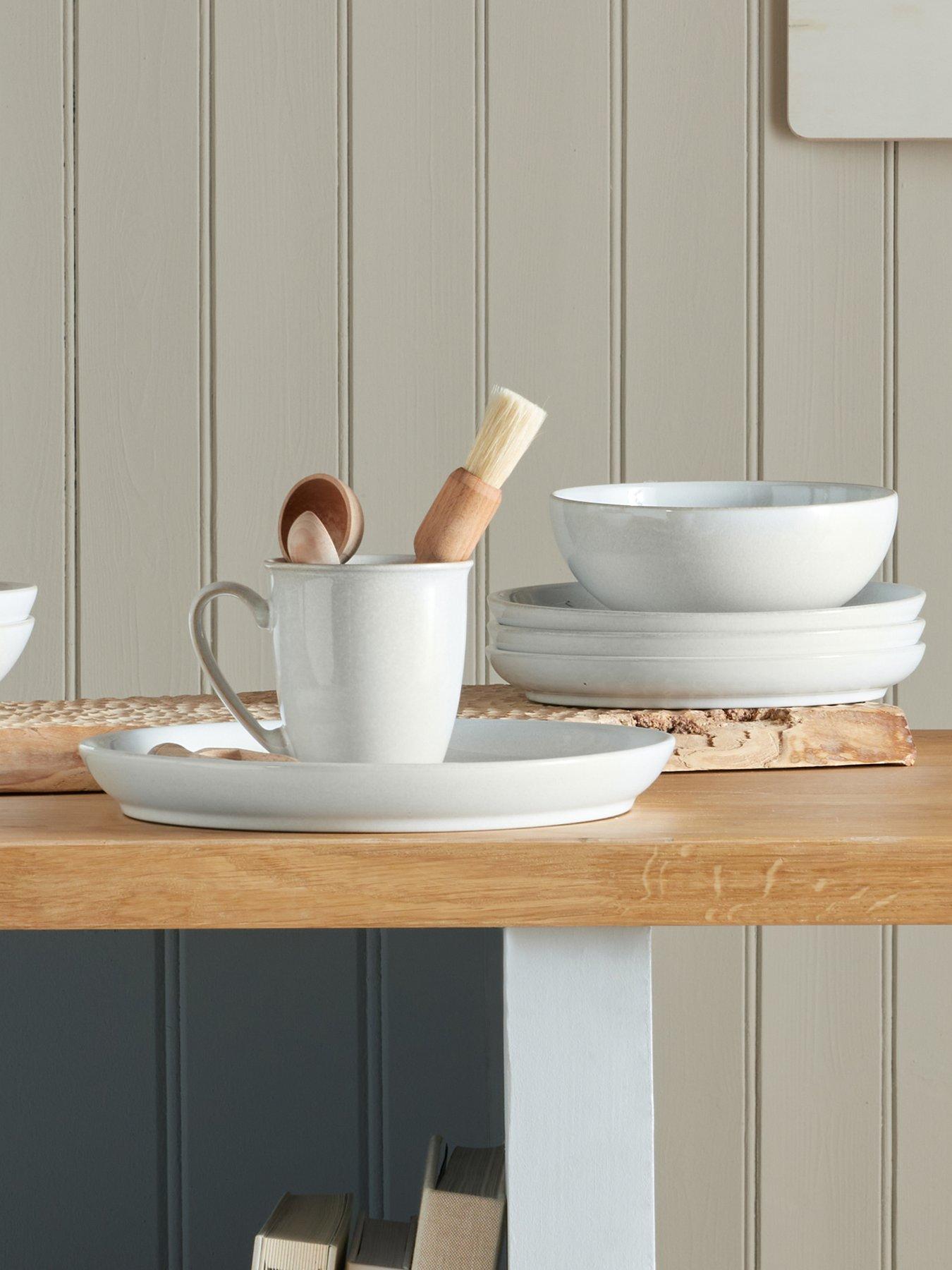 Denby Elements Set of 4 Coffee Mugs in Stone White