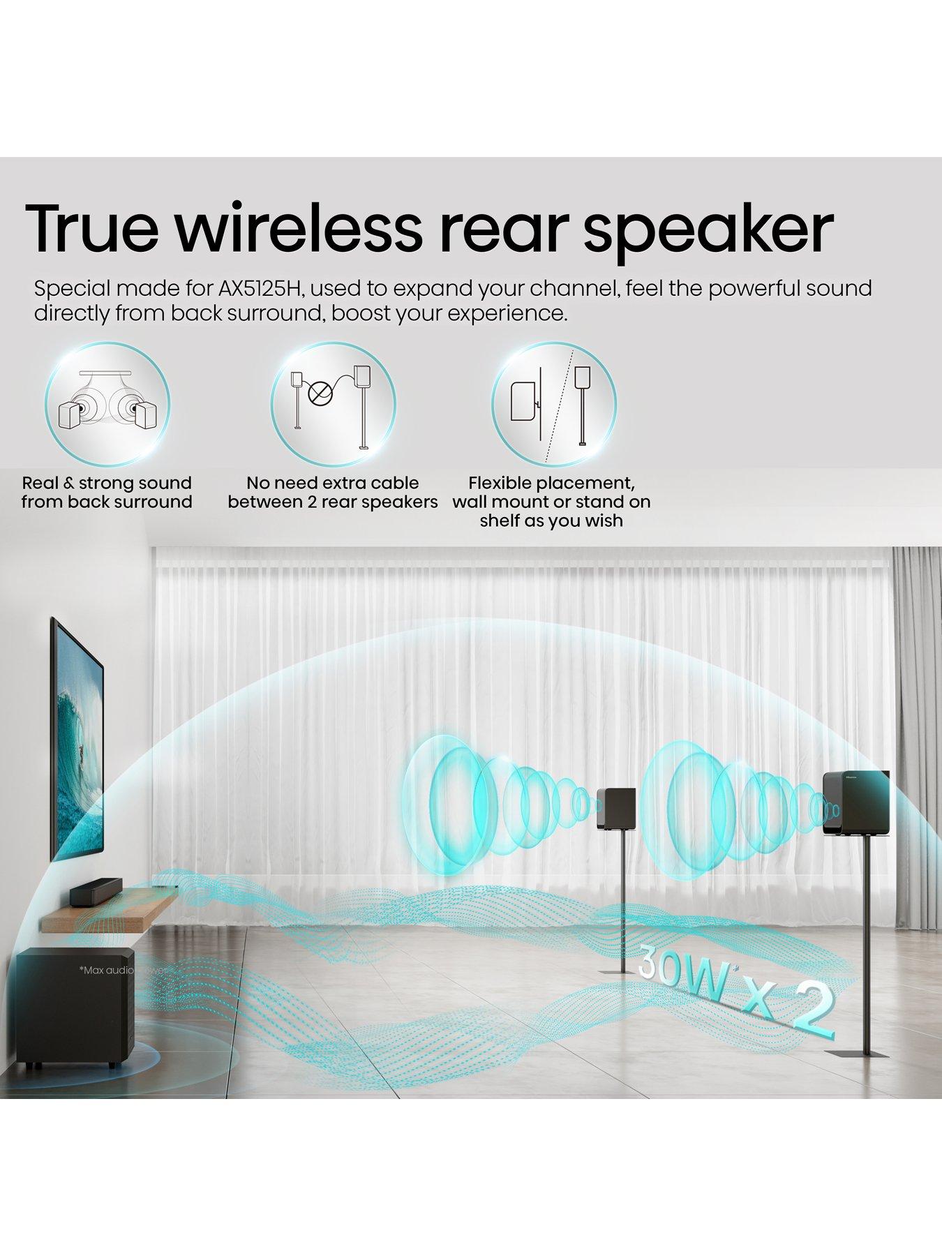 Image 7 of 7 of Hisense AX5125H 5.1.2 Channel 500W Dolby Atmos Soundbar with wireless subwoofer and turly rear speakers