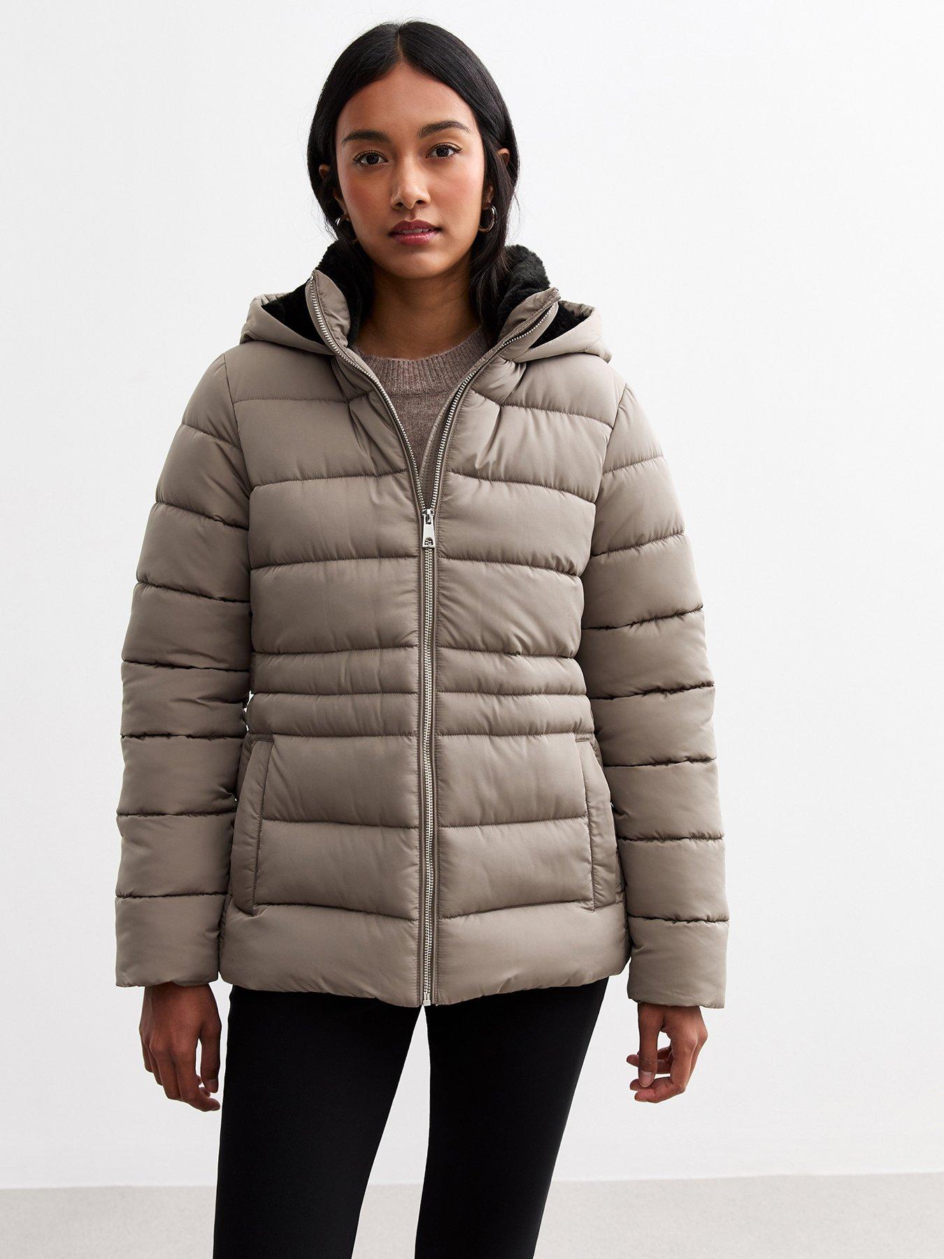 New look hooded puffer on sale