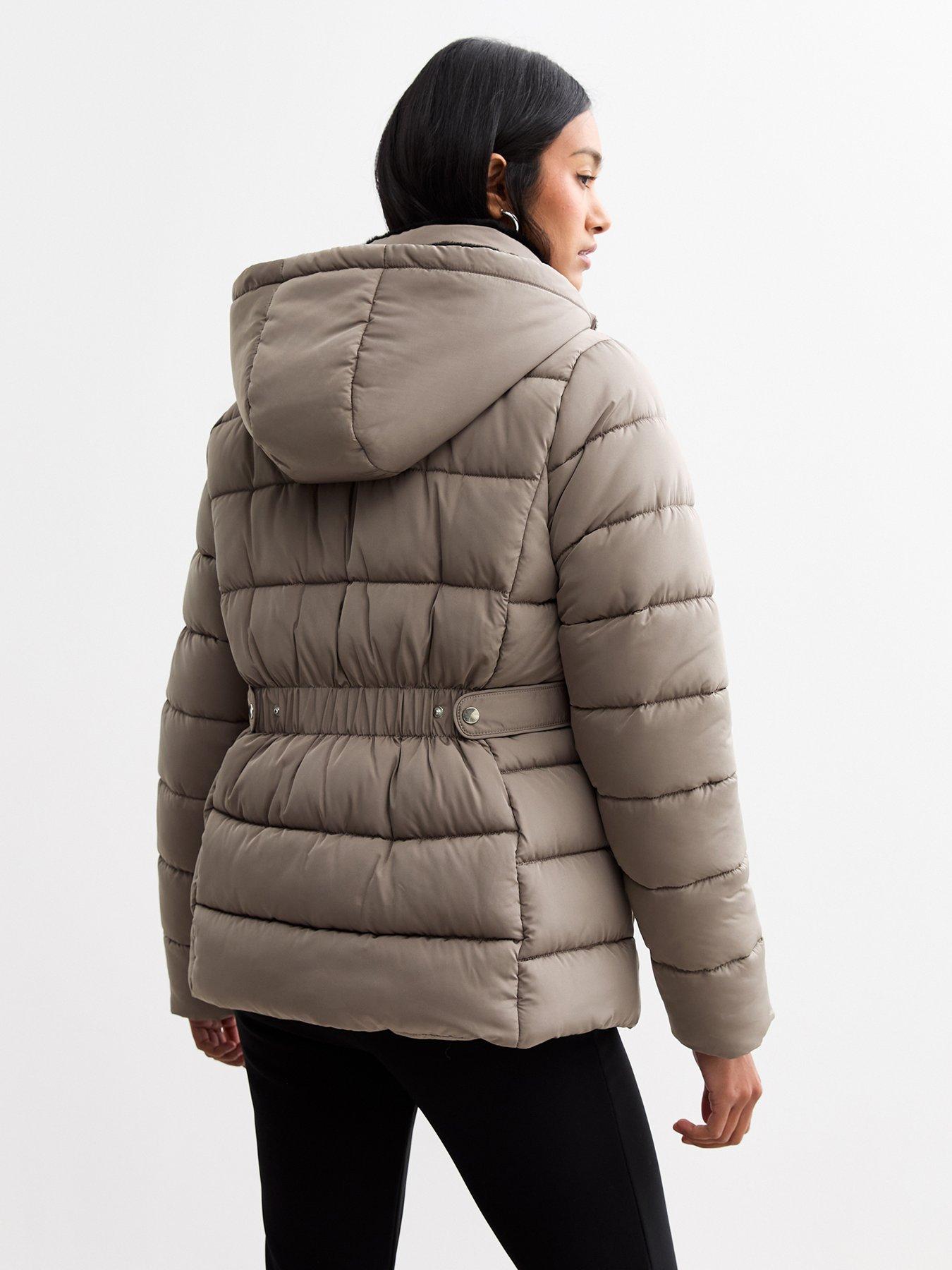 New Look Mink Hooded Puffer Jacket littlewoods