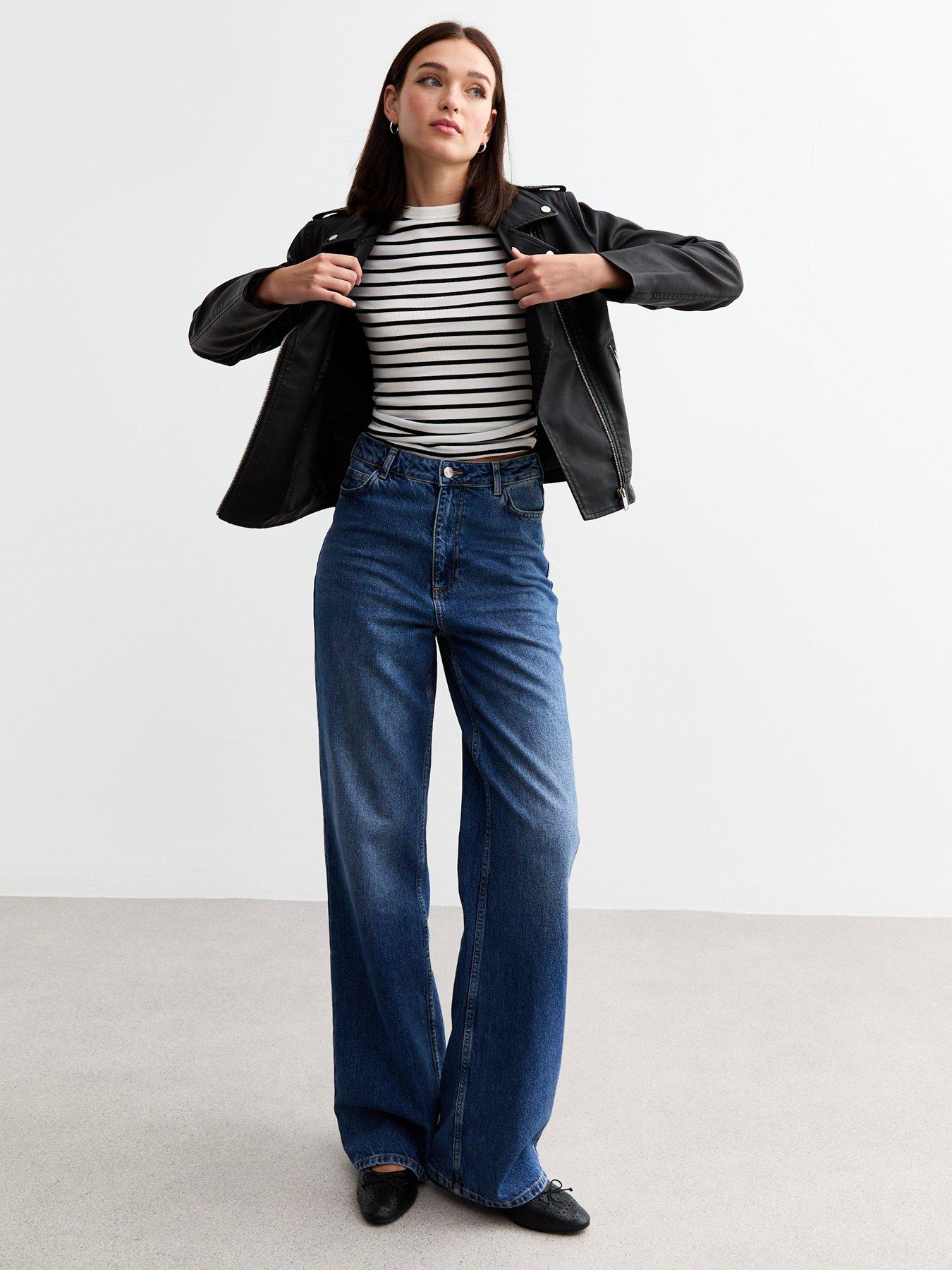  image of new-look-leather-look-biker-jacket-black