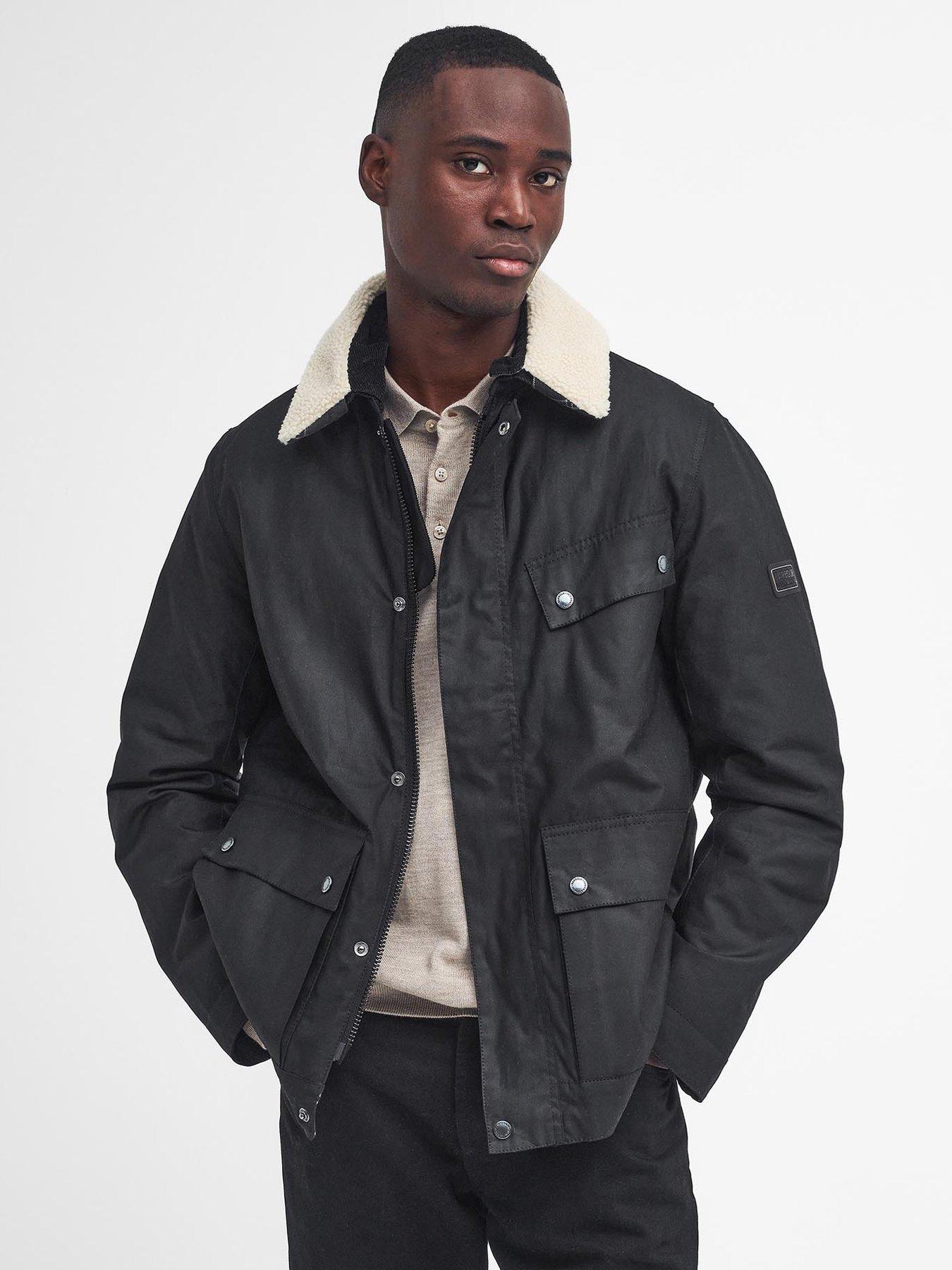 undefined Coppice Sherpa Wax Jacket - Black