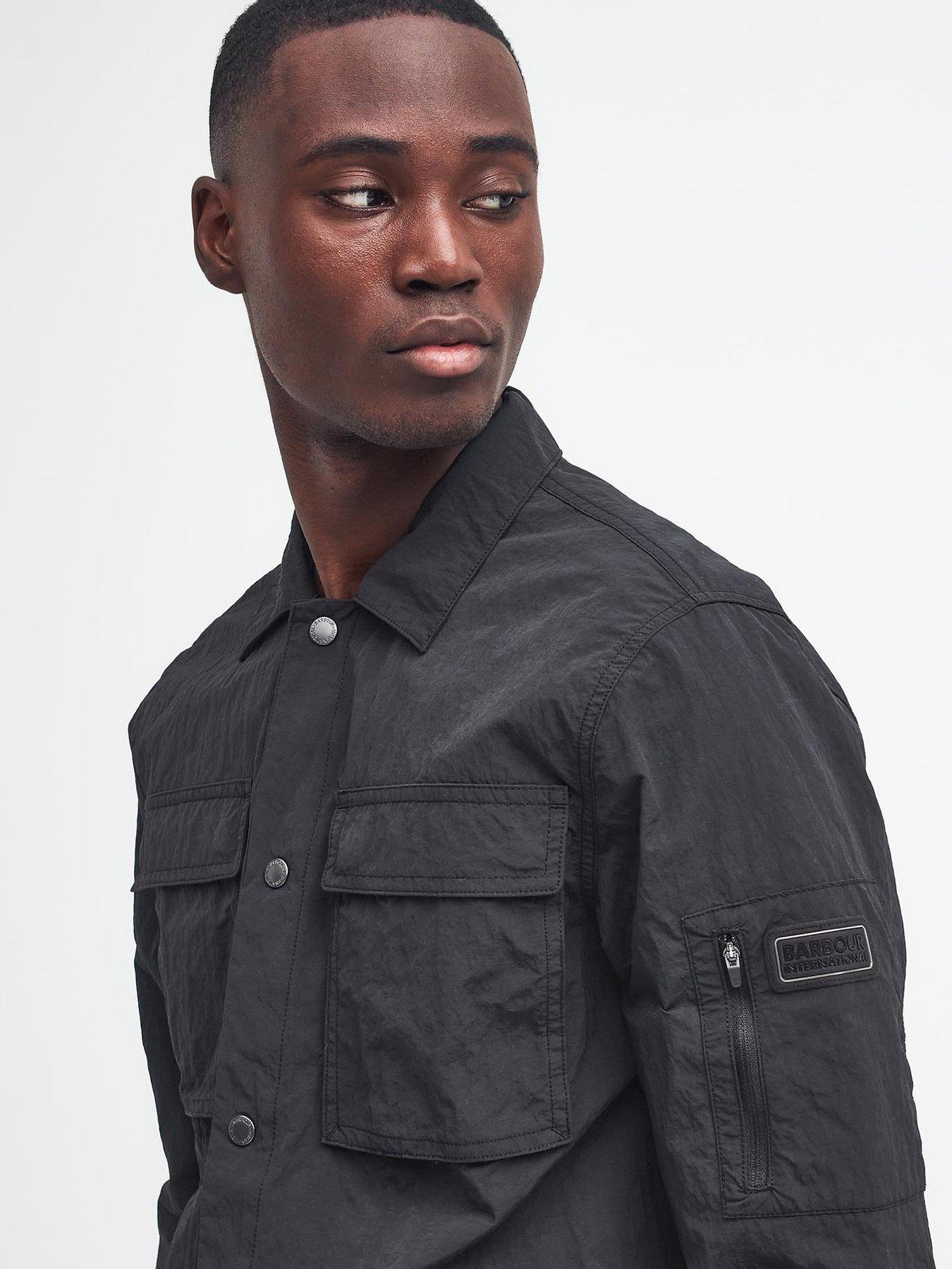  image of barbour-international-scots-nylon-overshirt-black