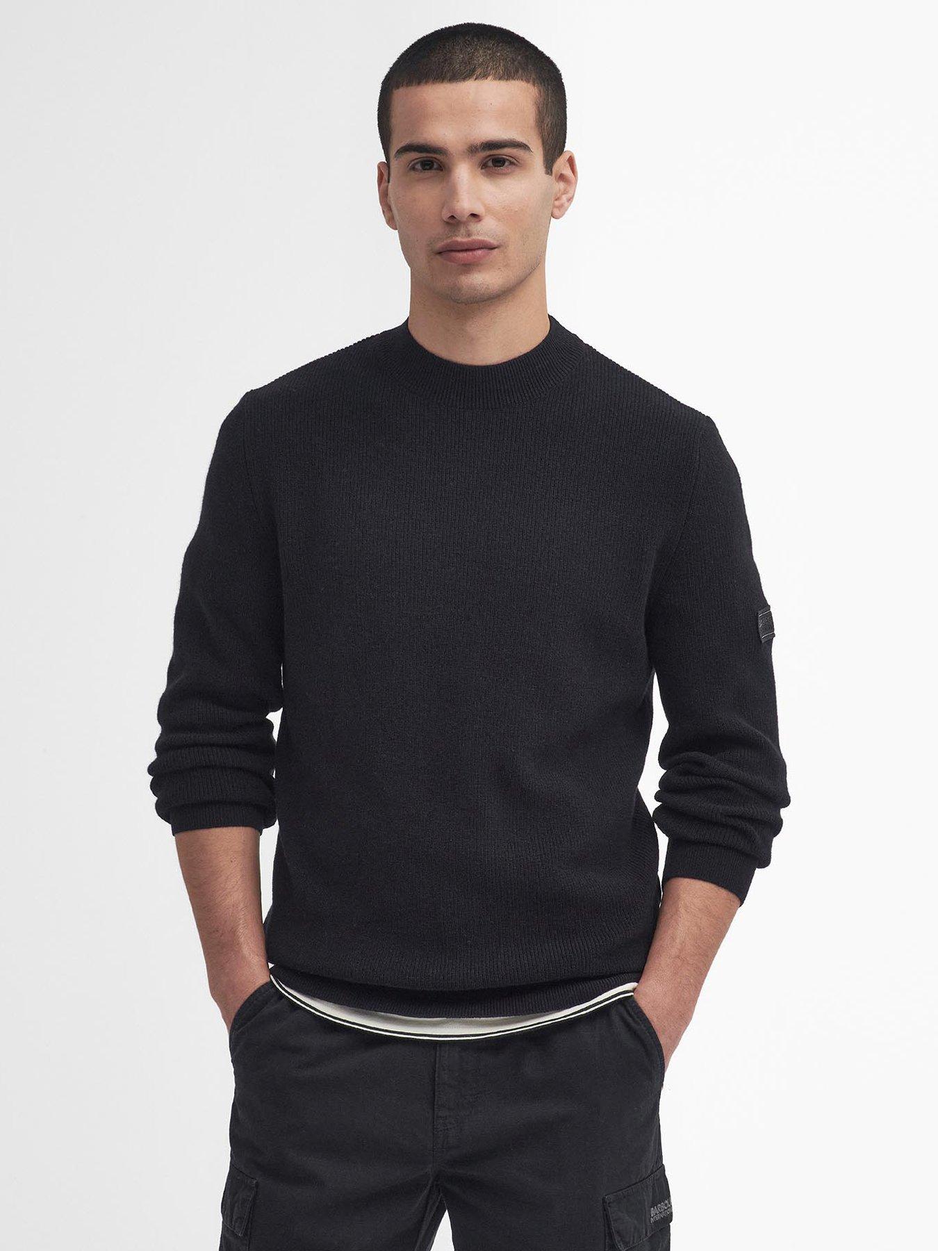 Image 1 of 6 of Barbour International Crawley Crew Knitted Jumper - Black