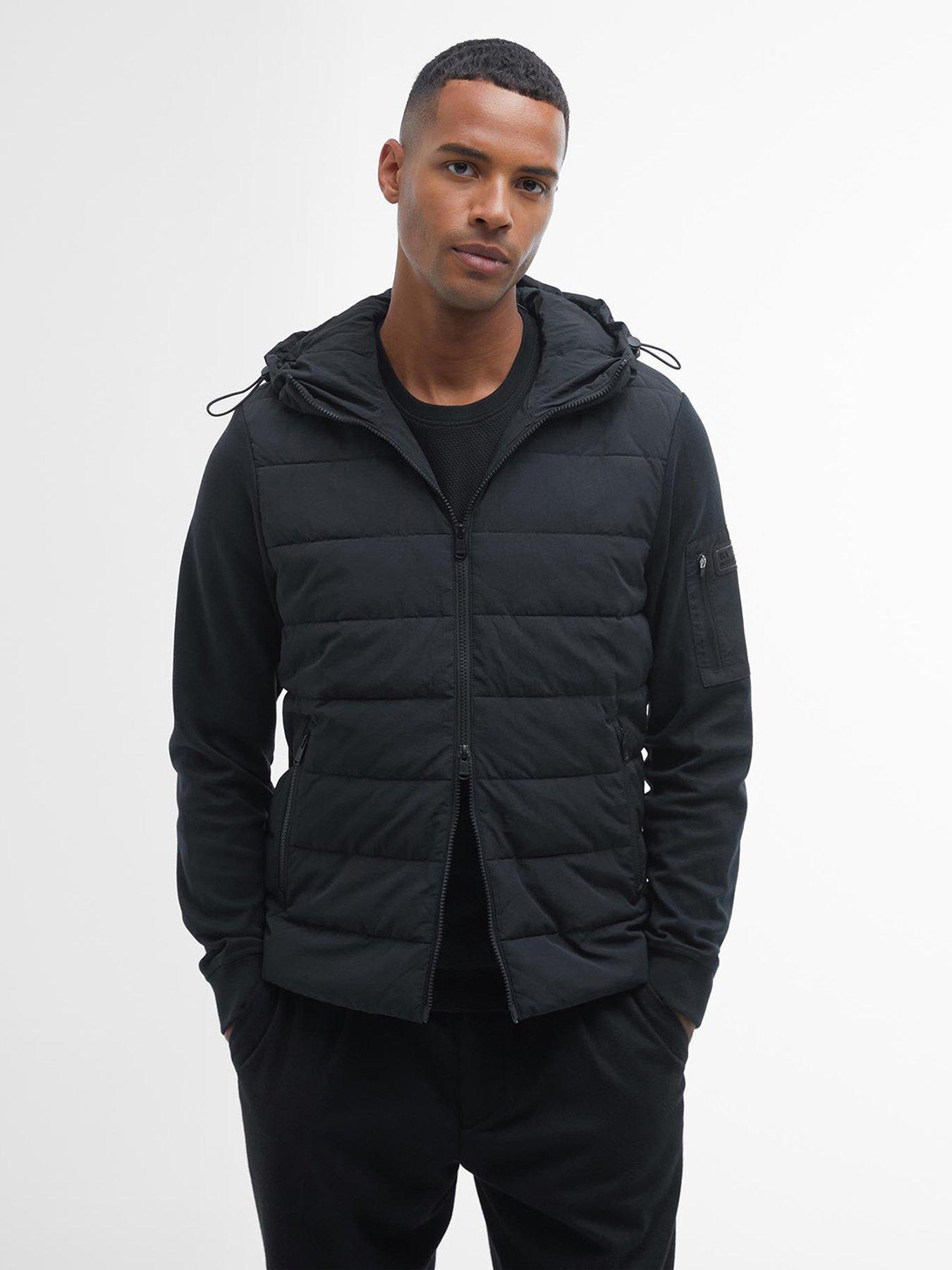 undefined Stanley Quilted Hooded Hybrid Jacket - Black