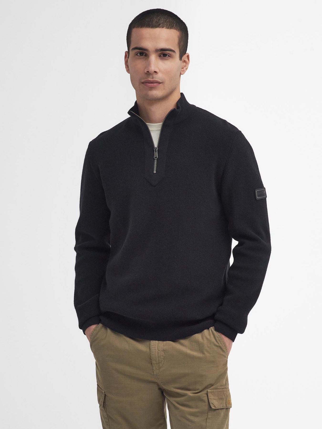 undefined Crawley Half Zip Knitted Jumper - Black