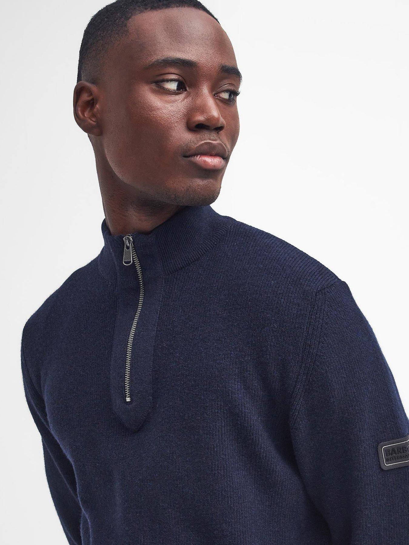 Image 4 of 6 of Barbour International Crawley Half Zip Knitted Jumper- Navy