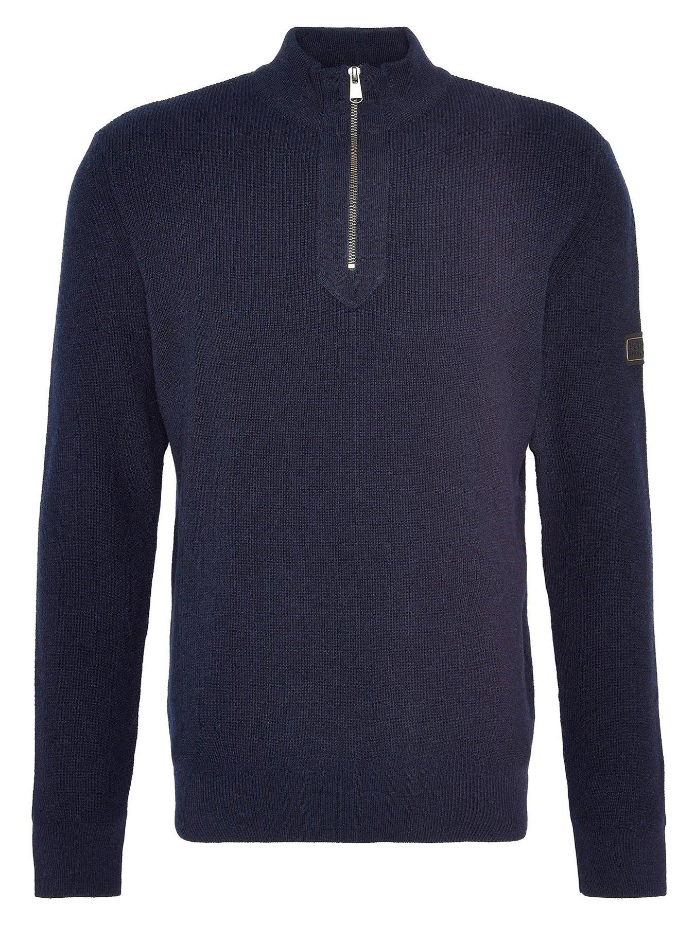 Image 6 of 6 of Barbour International Crawley Half Zip Knitted Jumper- Navy