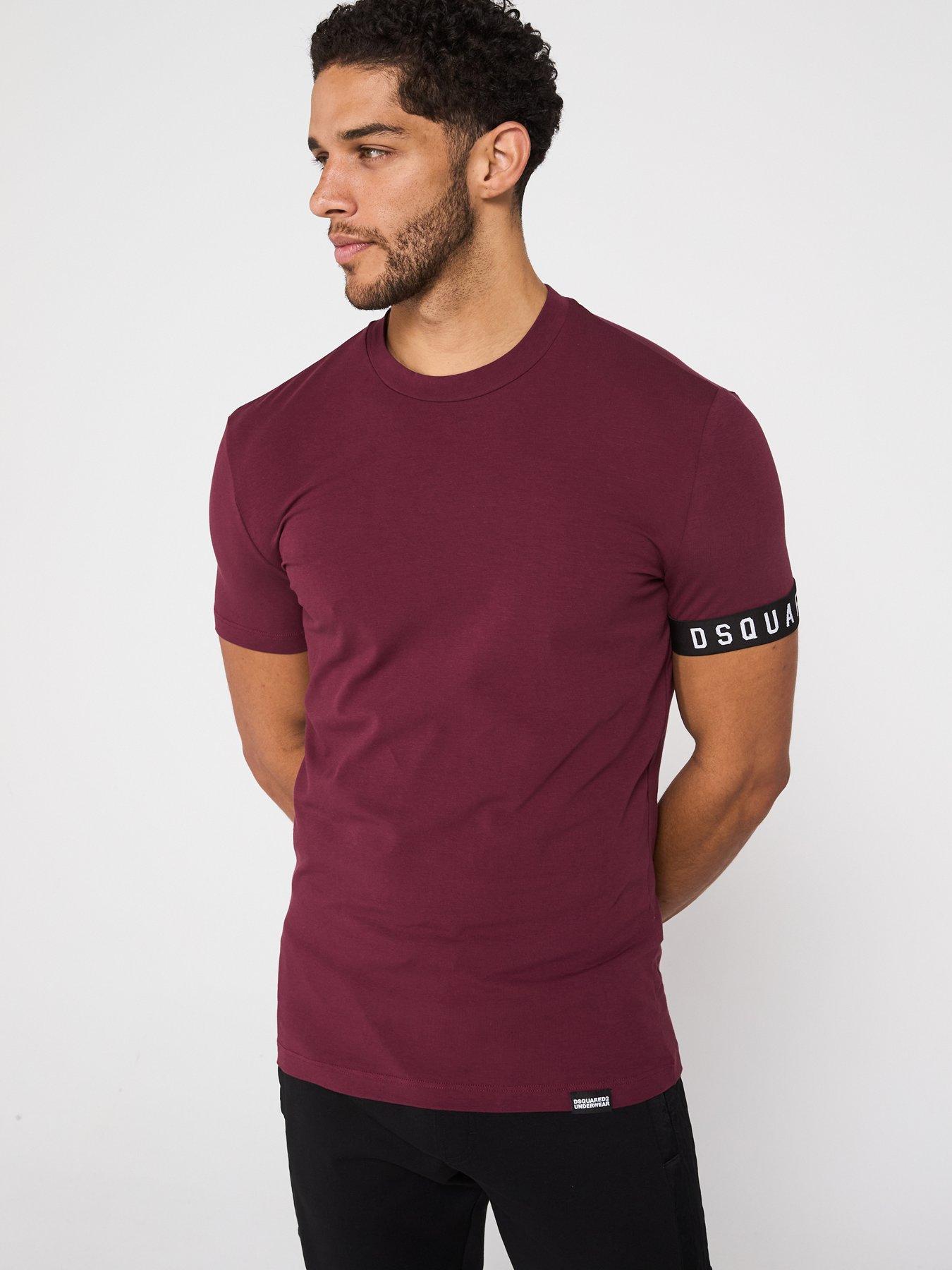 dsquared2-loungewear-sleeve-band-logo-crew-t-shirt-dark-red