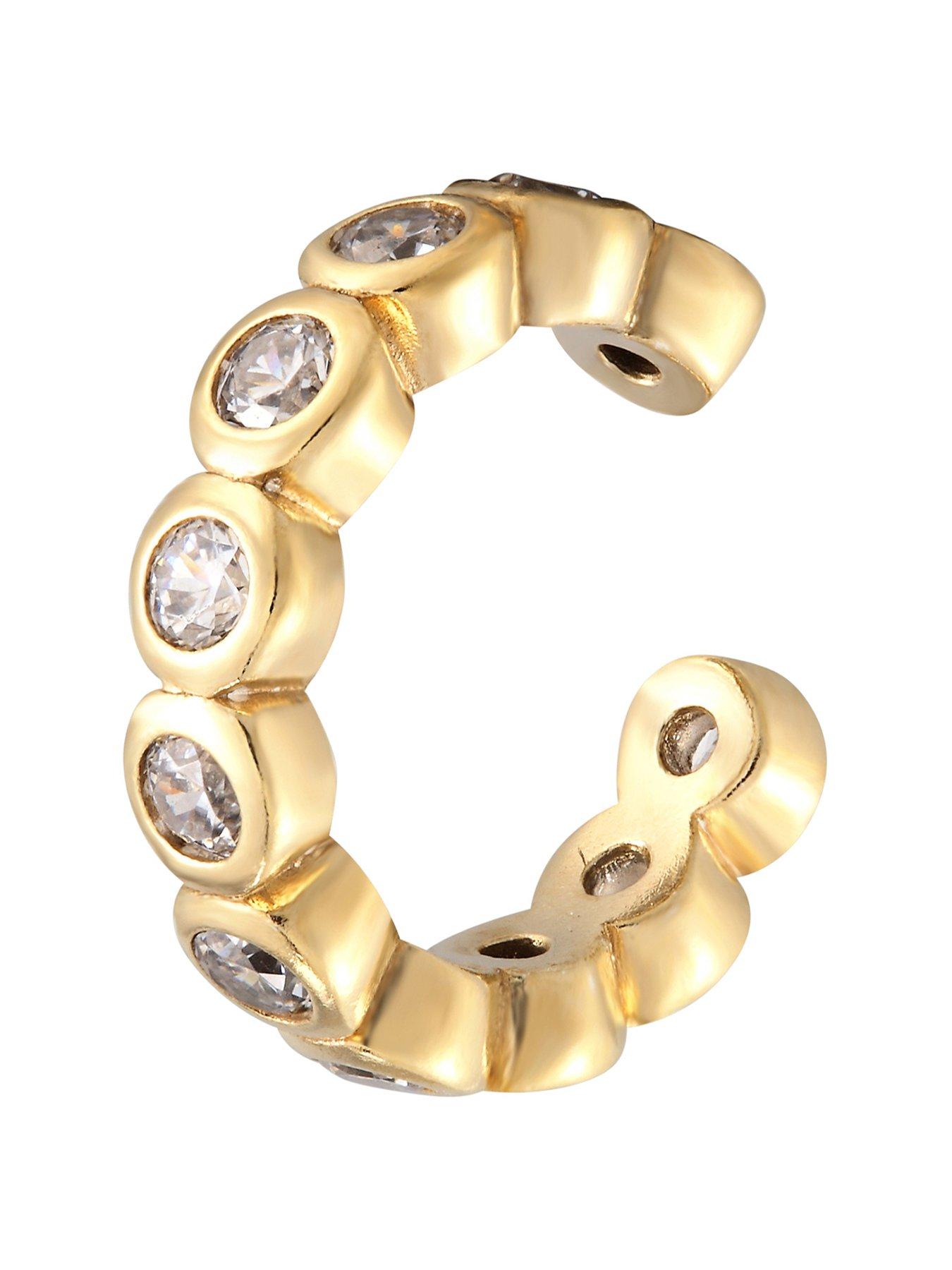  image of the-love-collection-18ct-gold-plated-cz-bobble-cuff