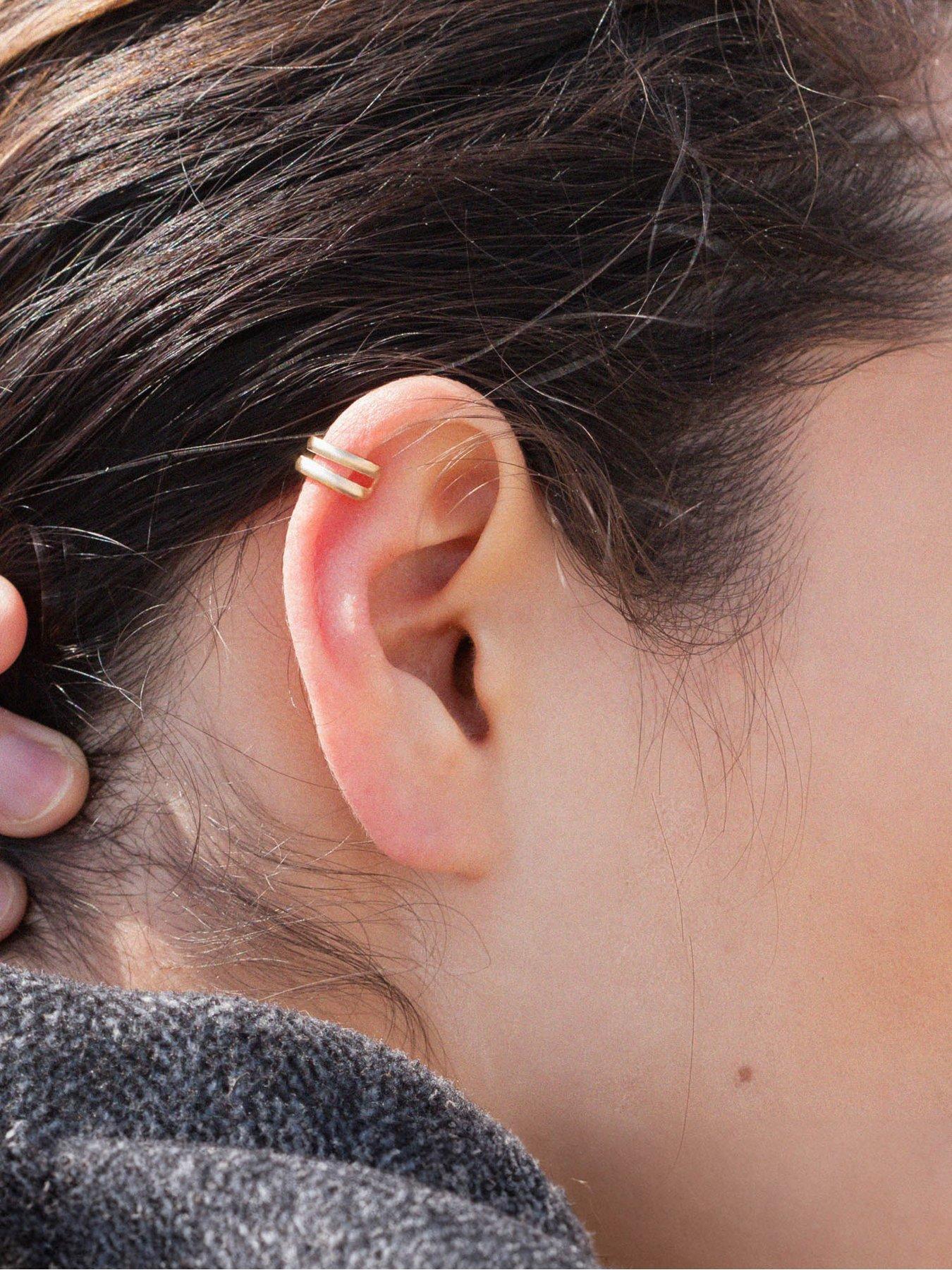  image of the-love-collection-gold-colour-double-ear-cuff