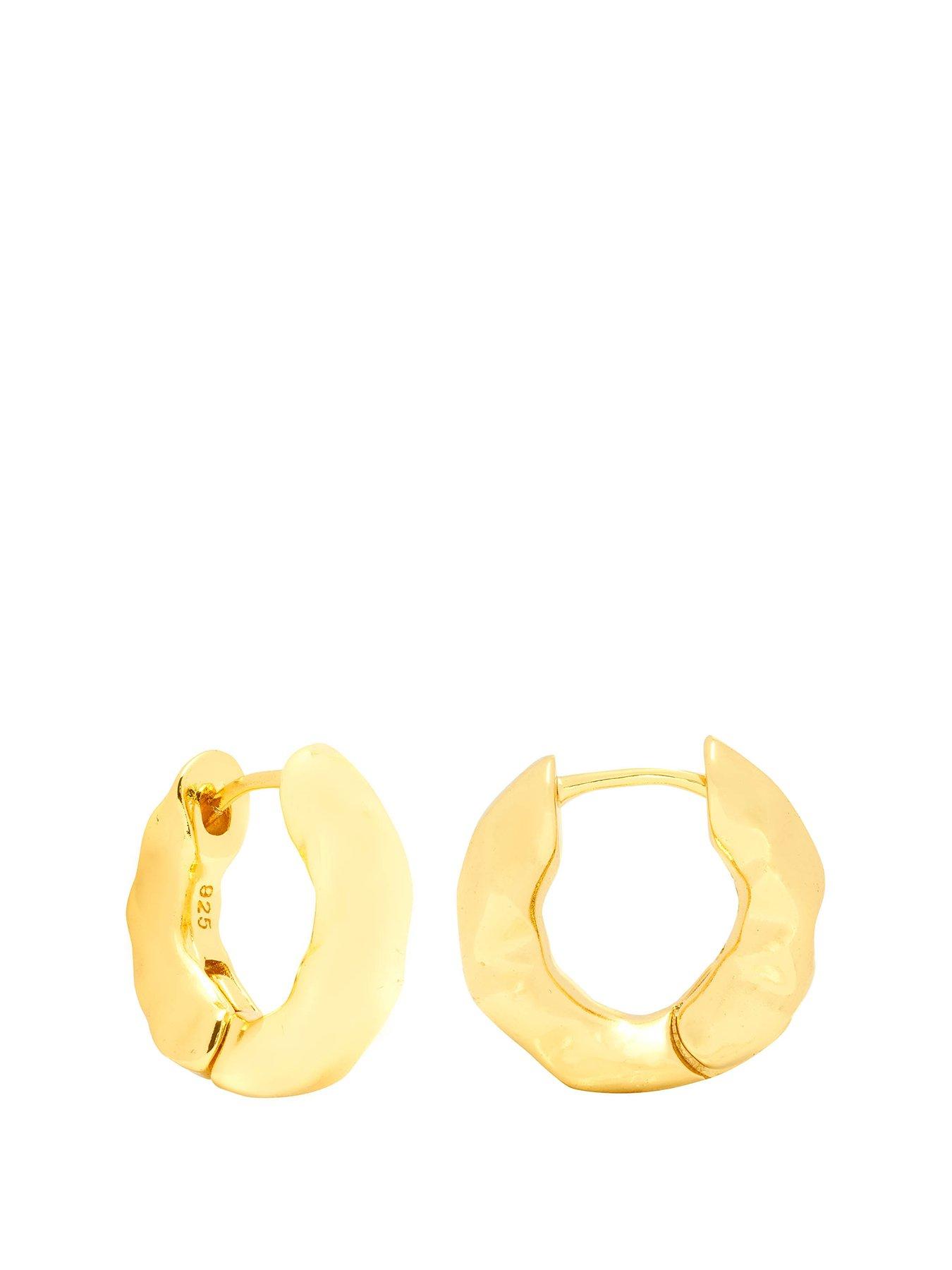 the-love-collection-gold-colour-textured-hoop-earrings