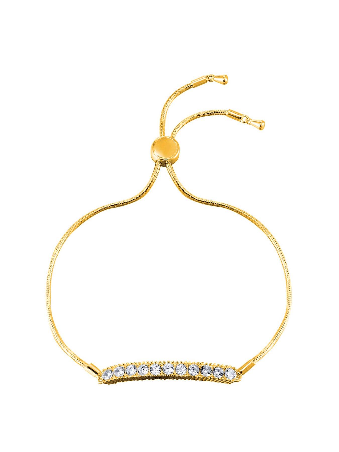 undefined 18ct Gold Plated CZ Statement Bracelet