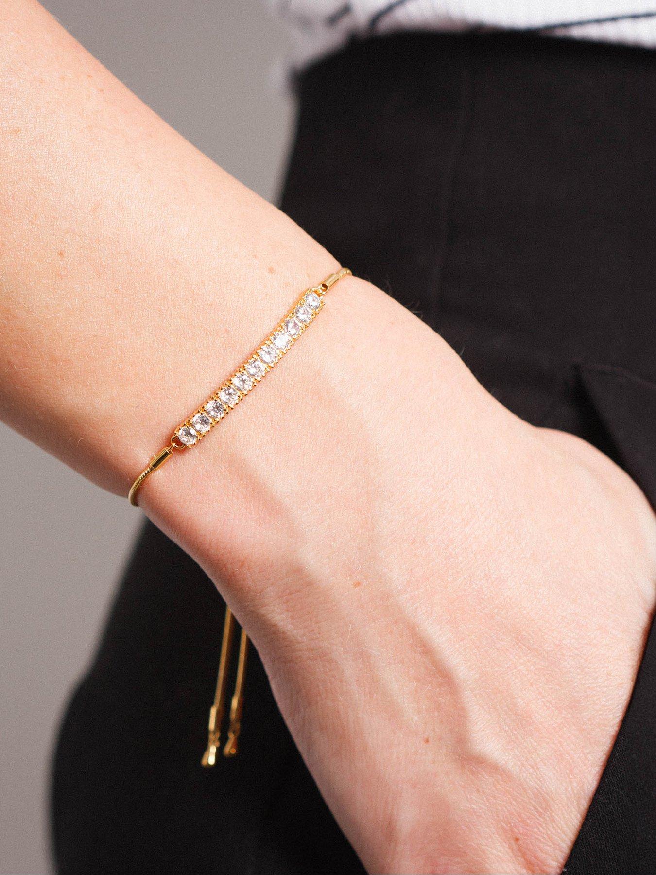 Image 2 of 4 of The Love Collection 18ct Gold Plated CZ Statement Bracelet
