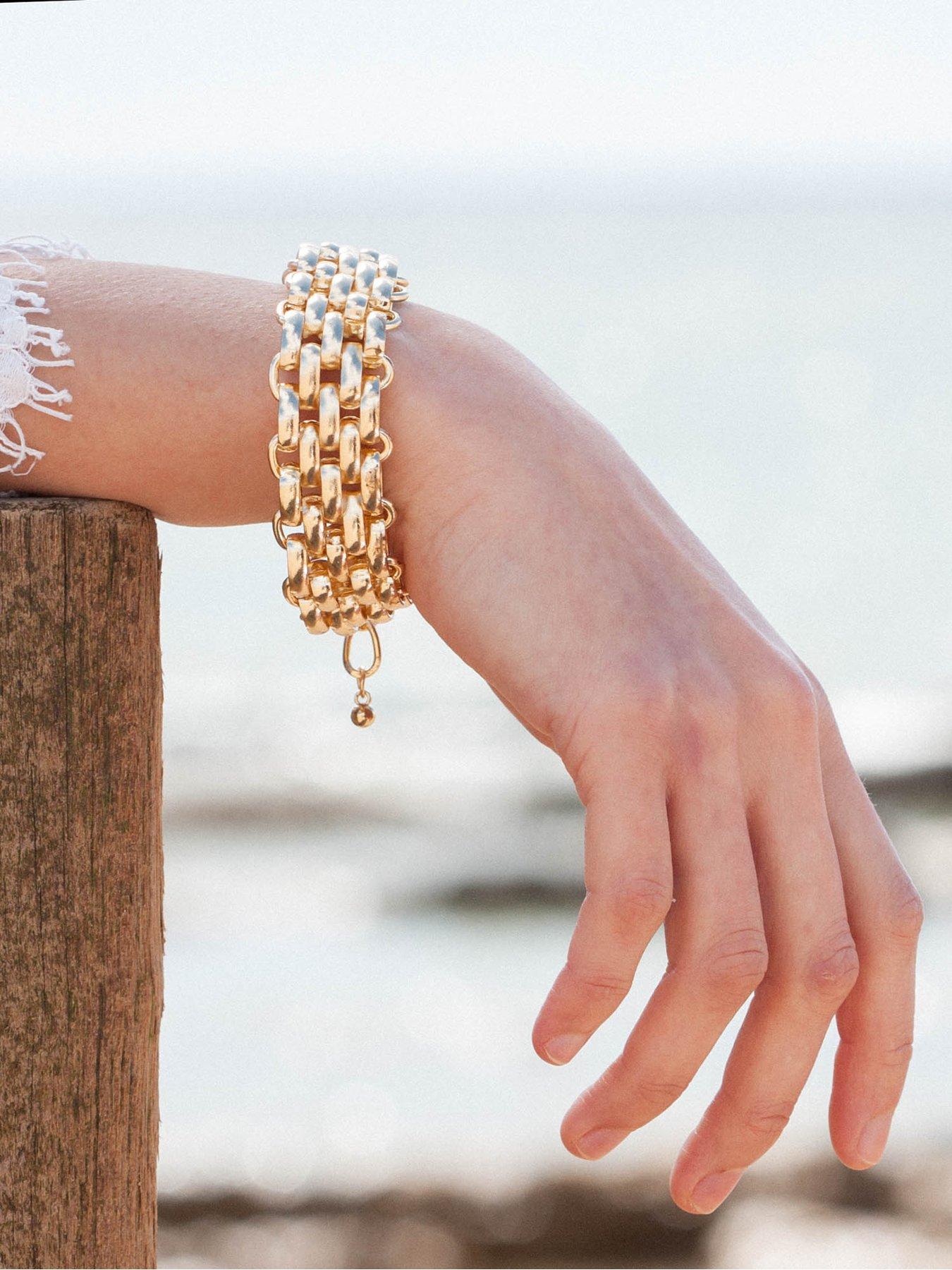  image of the-love-collection-gold-colour-large-chain-bracelet