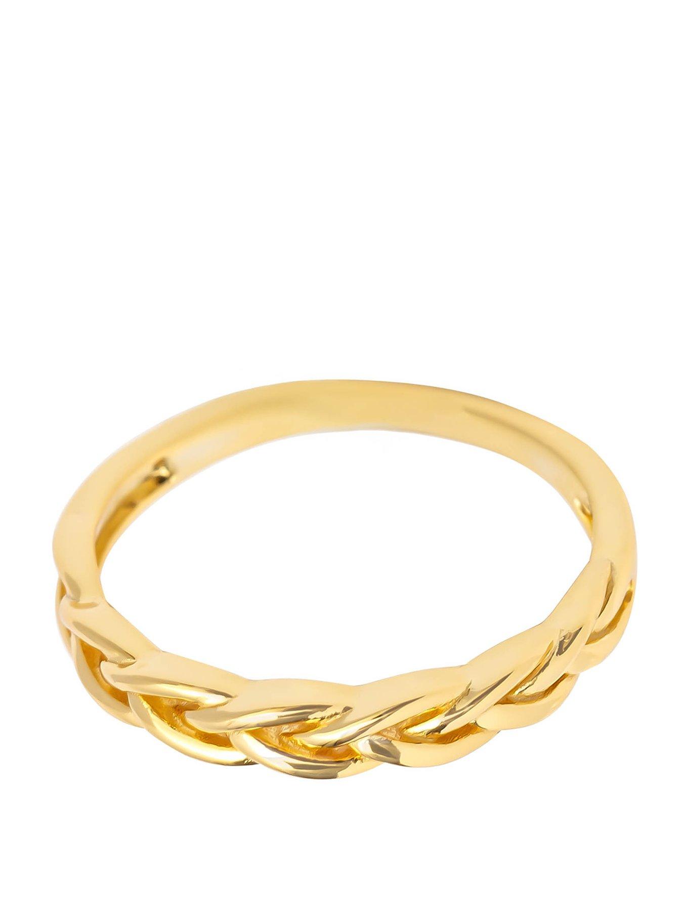 The Love Collection 18ct Gold Plated Dainty Rope Stacking Ring