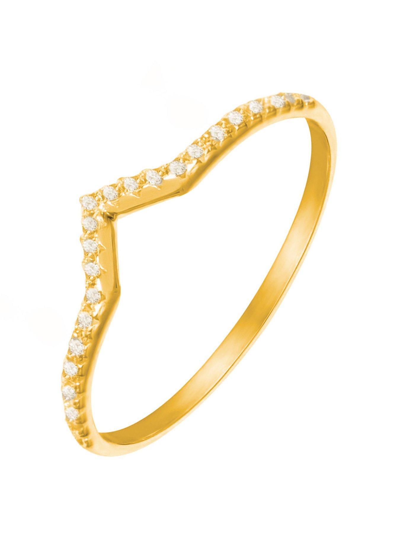 the-love-collection-18ct-gold-plated-cz-wishbone-ring