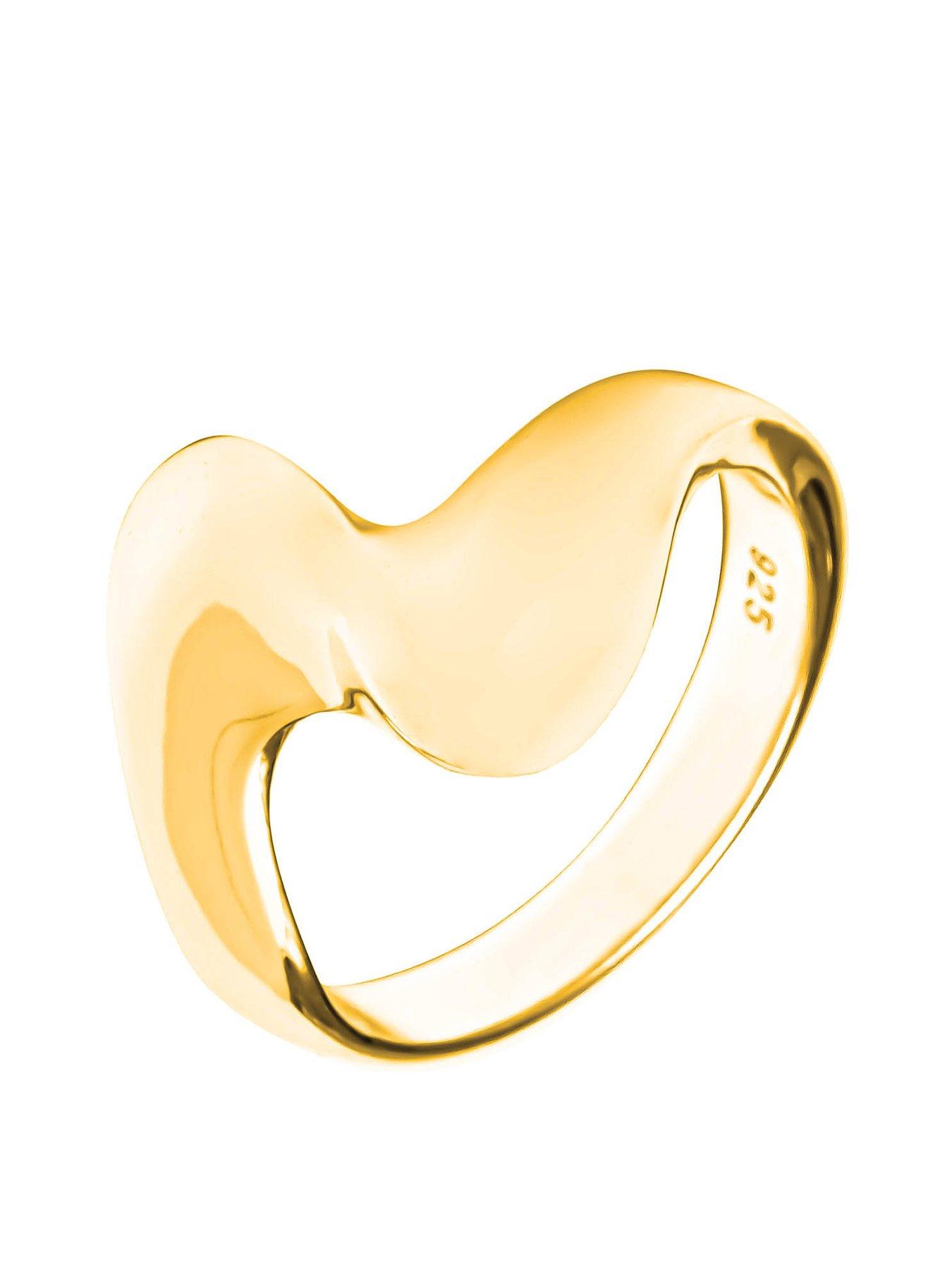 undefined 18ct Gold Plated Large Curve Ring