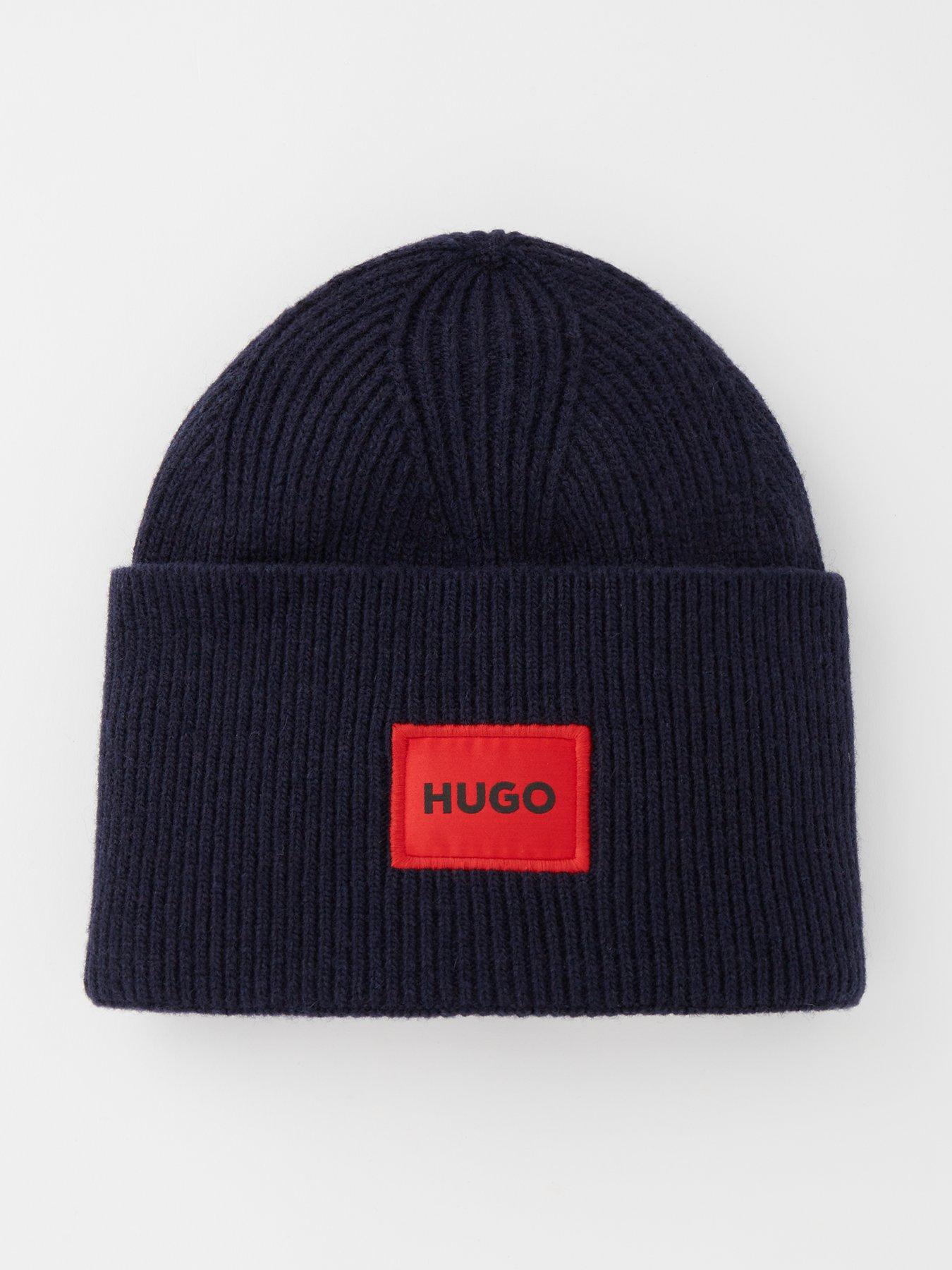 Image 1 of 4 of HUGO Xaff 6 Logo Beanie Hat - Blue