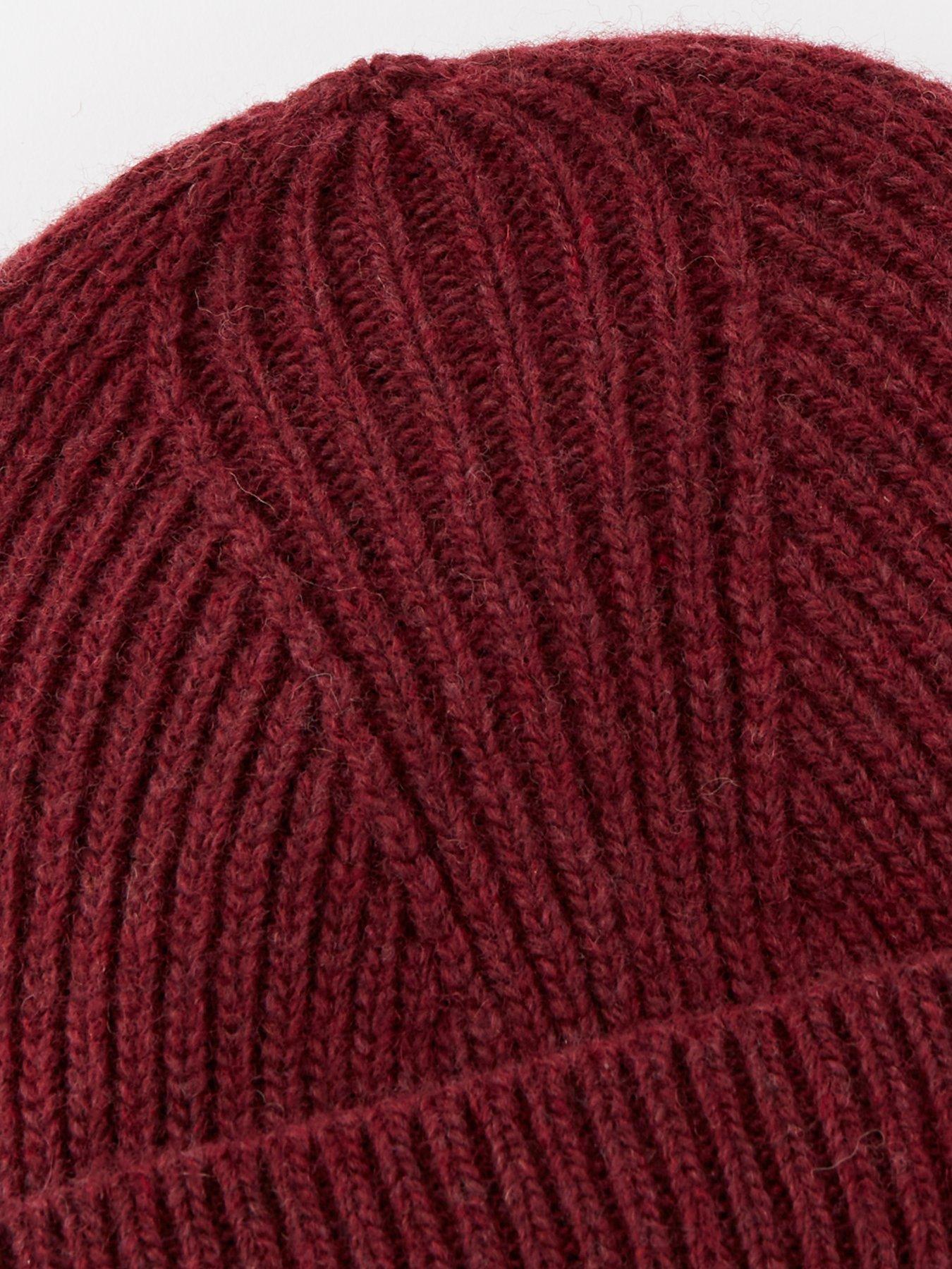  image of hugo-xaff-6-logo-beanie-hat-dark-red