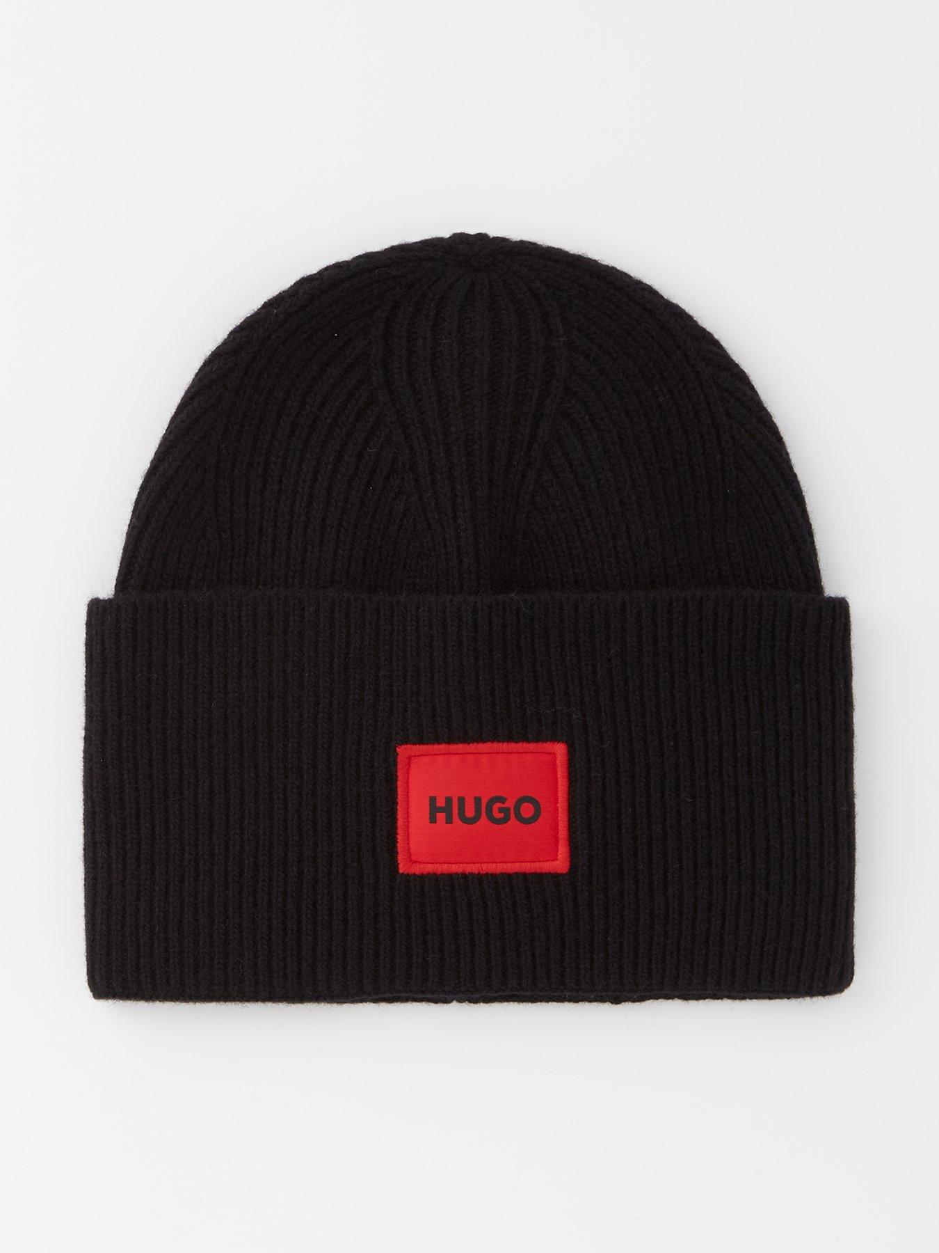  image of hugo-xaff-6-logo-beanie-hat-black