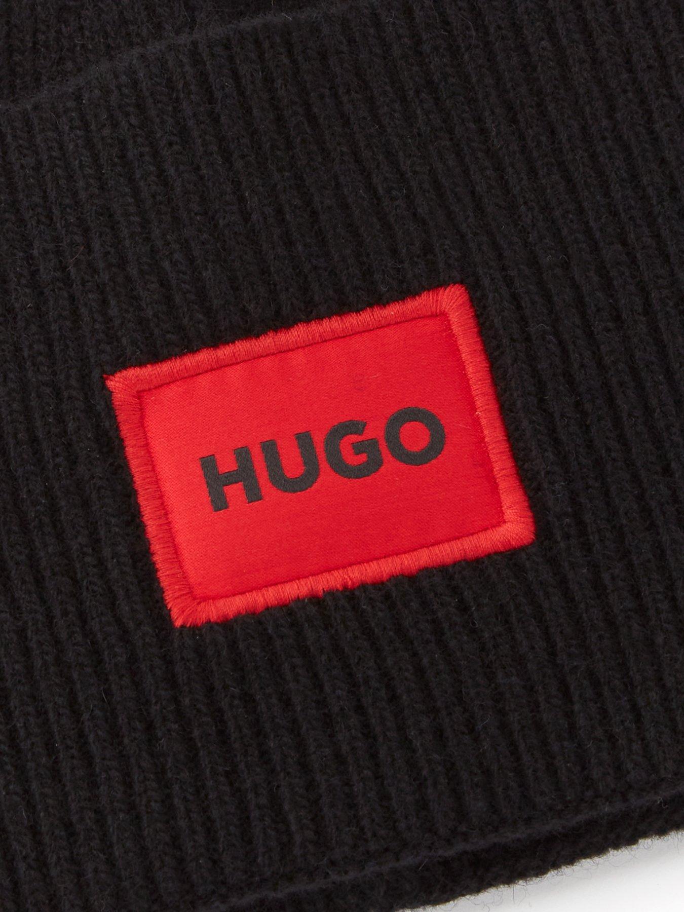  image of hugo-xaff-6-logo-beanie-hat-black