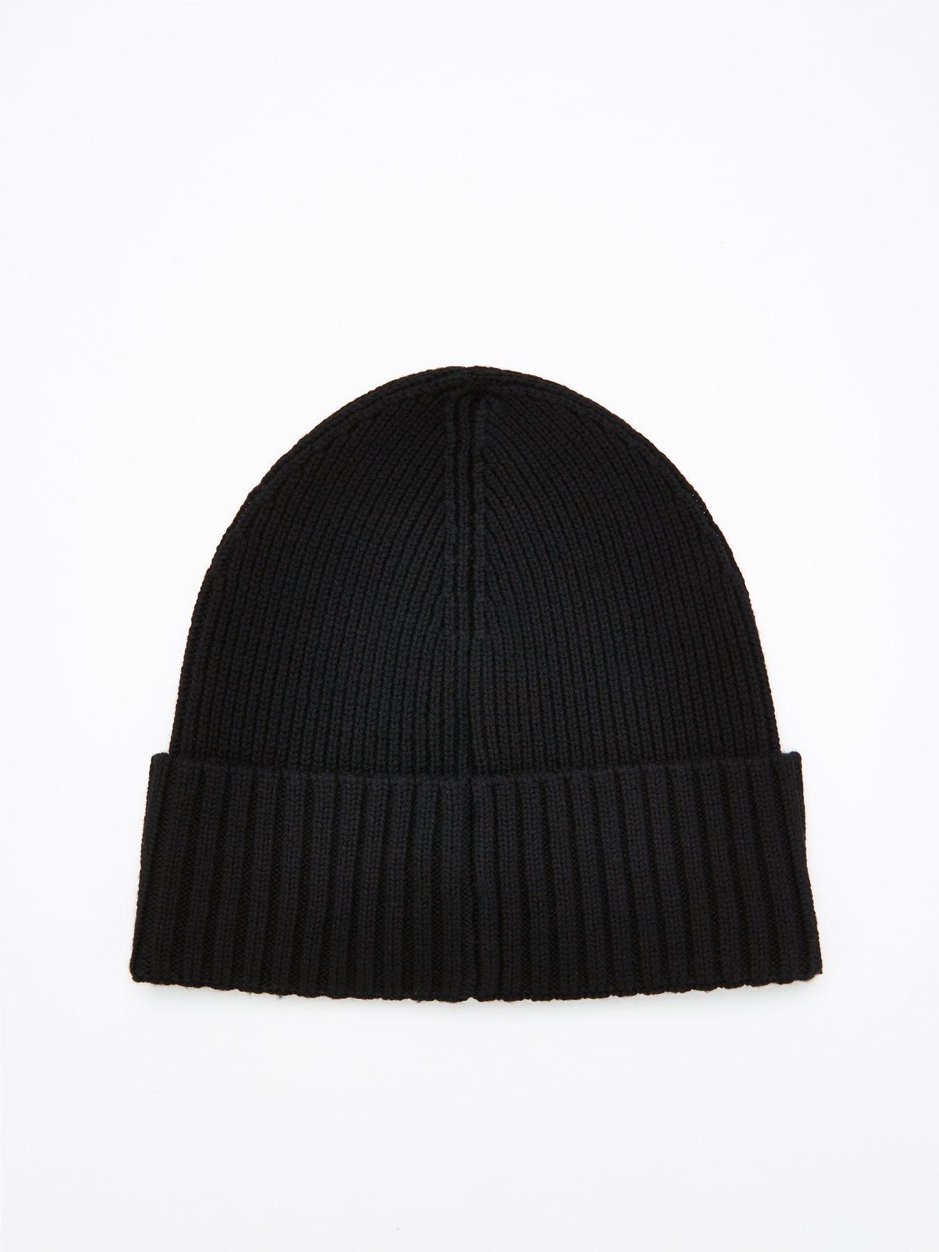 Image 2 of 4 of BOSS Fati Leather Tab Logo Beanie Hat - Black