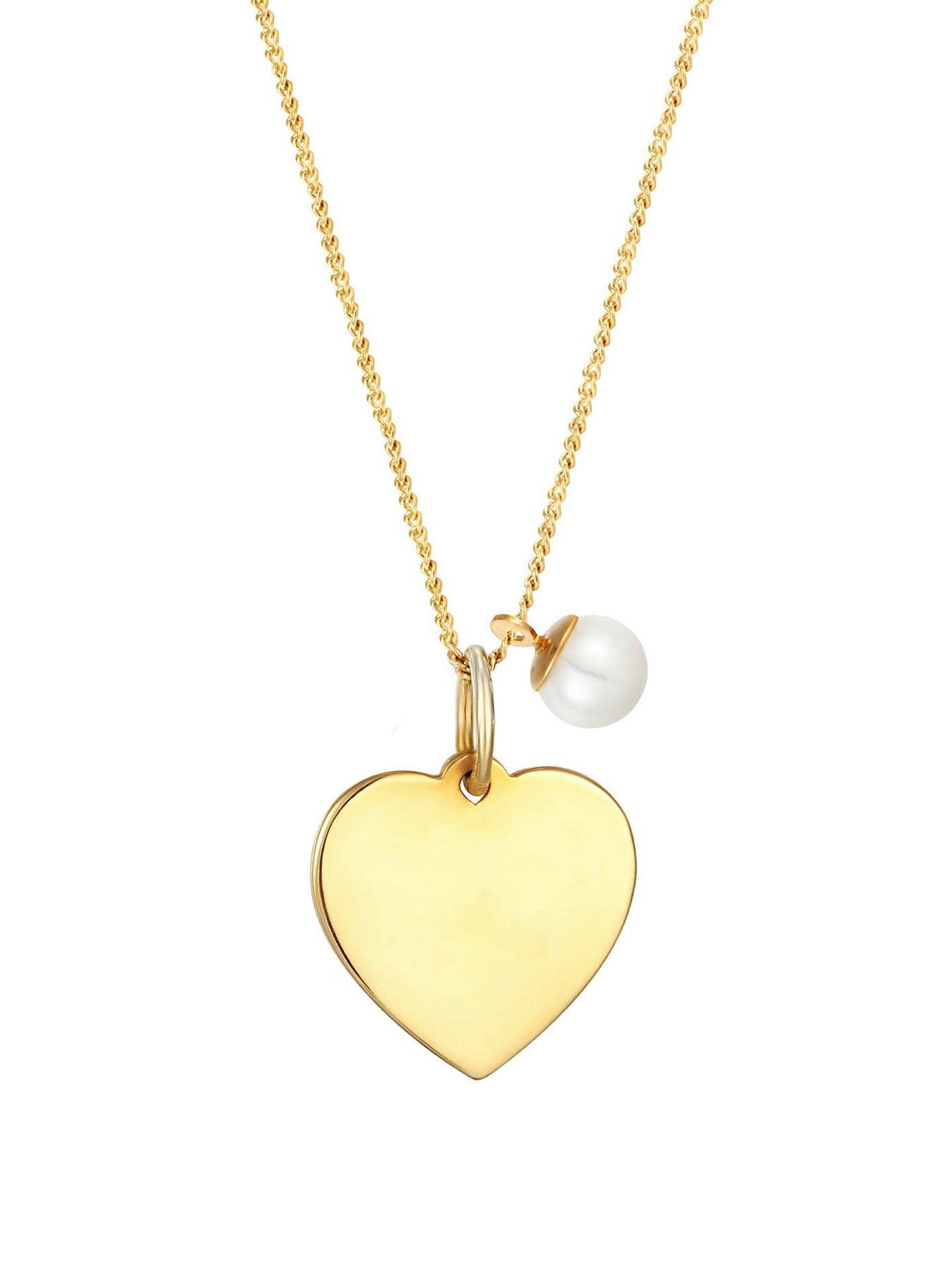 The Love Collection 18ct Gold Plated Sterling silver personalised heart pendant with birthstone charm