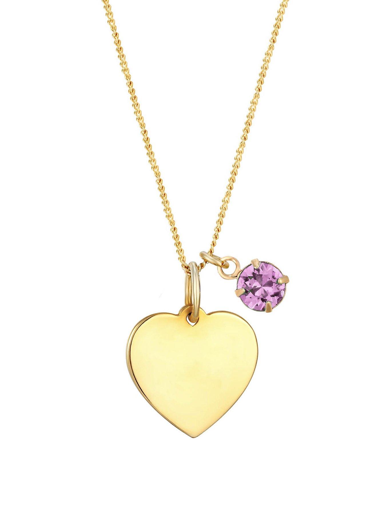 the-love-collection-18ct-gold-plated-sterling-silver-personalised-heart-pendant-with-birthstone-charm