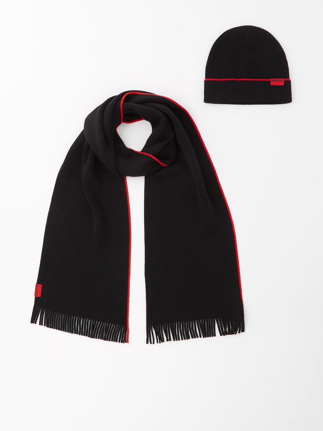  image of hugo-zaschel-beanie-hat-amp-scarf-gift-set-black