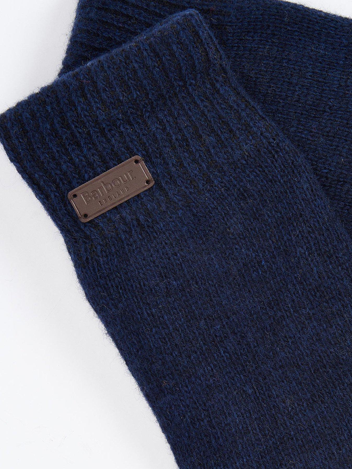 Image 3 of 4 of Barbour Carlton Wool Blend Beanie &amp; Gloves Gift Set - Navy
