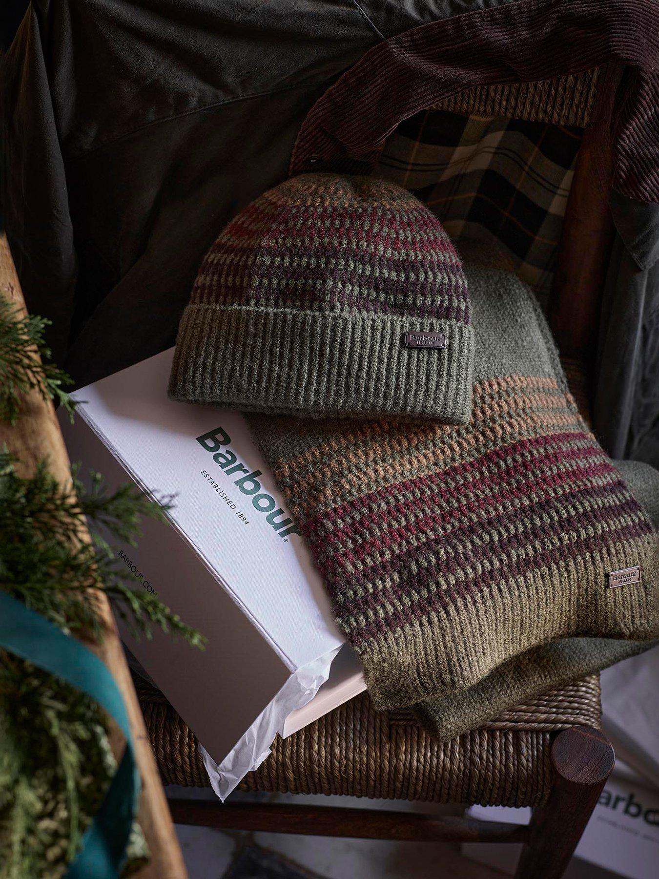 stillFront image of barbour-branton-beanie-amp-scarf-gift-set-green