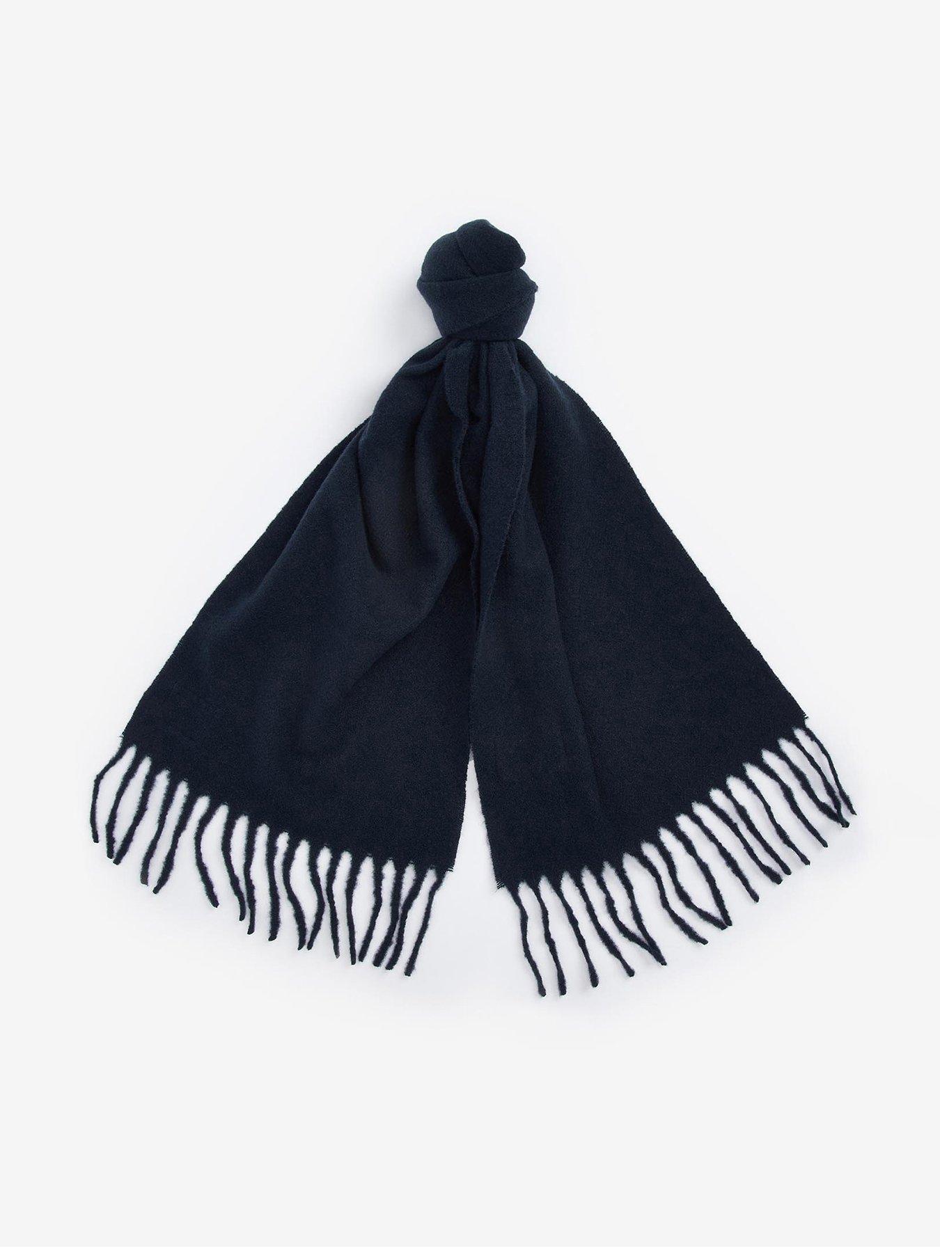 Barbour Brandy Boucle Tasseled Scarf - Navy