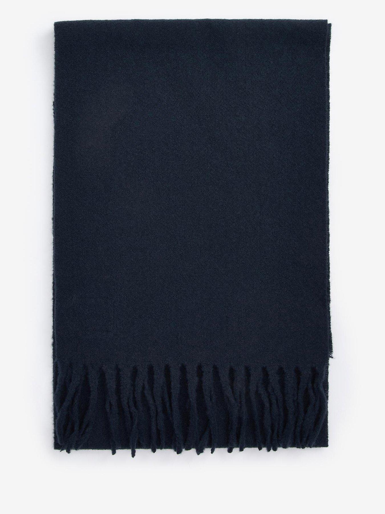  image of barbour-brandy-boucle-tasseled-scarf-navy
