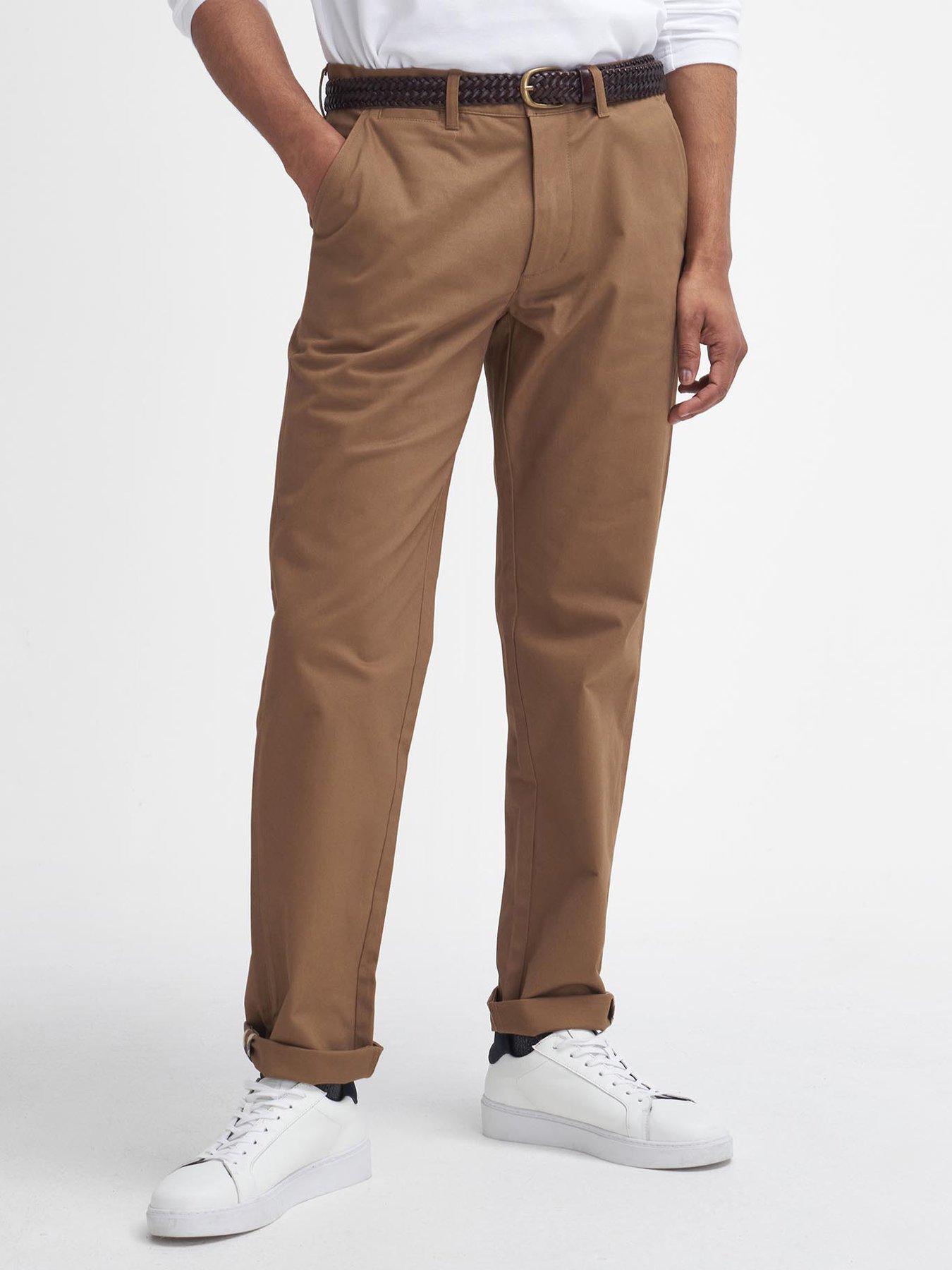 undefined Sueded Sateen Tailored Fit Trousers - Brown