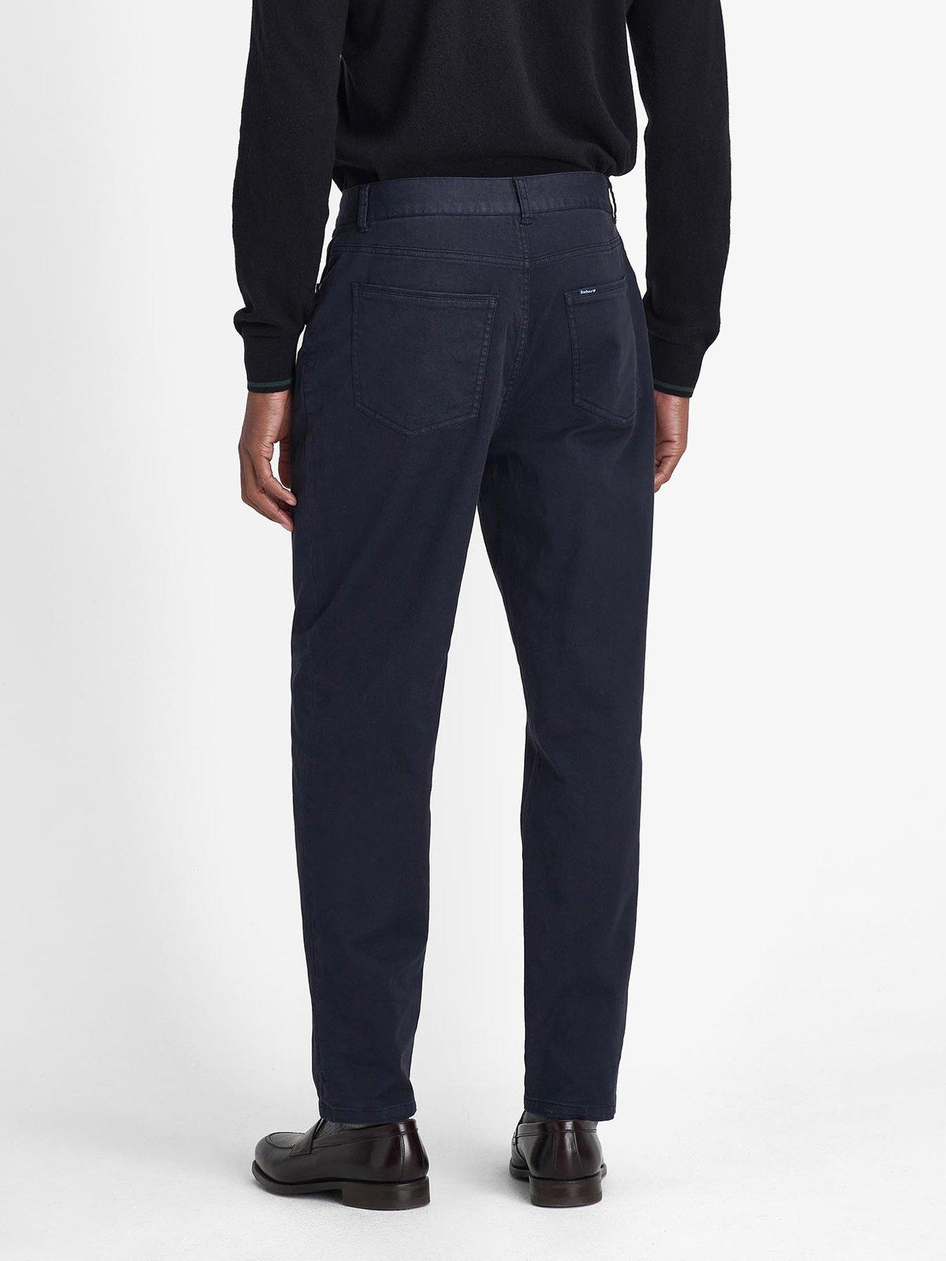 Image 2 of 6 of Barbour Washed Stretch Twill Regular Fit Trousers - Navy