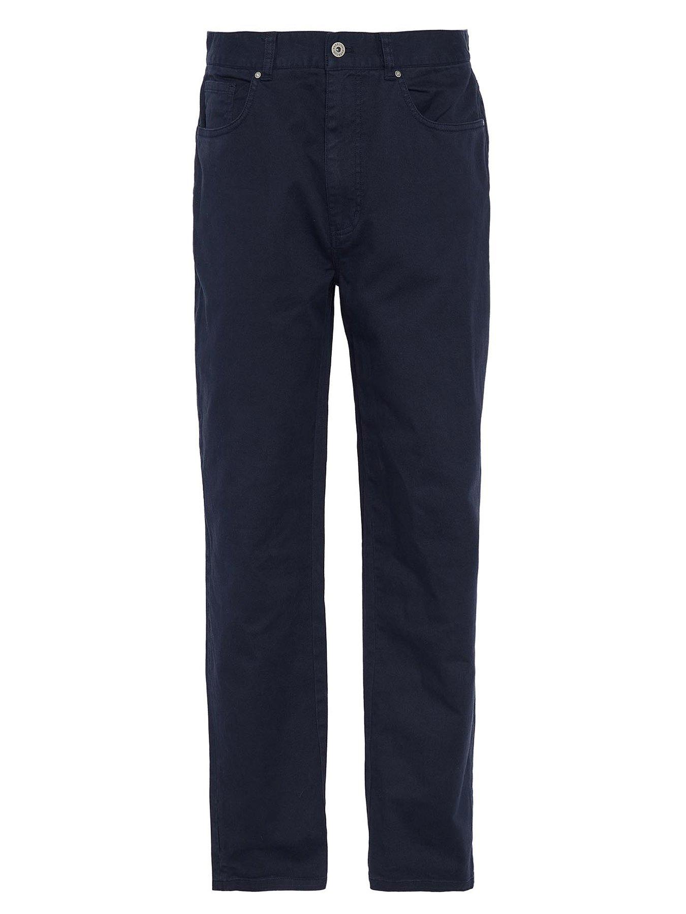 Image 6 of 6 of Barbour Washed Stretch Twill Regular Fit Trousers - Navy