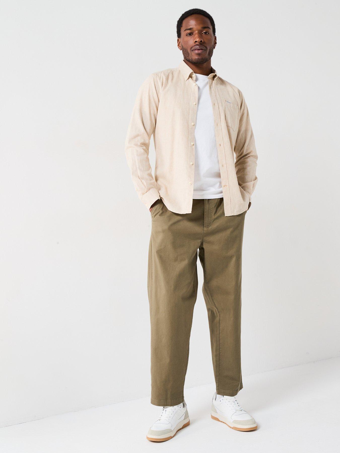  image of barbour-washed-stretch-twill-relaxed-fit-trousers-khaki