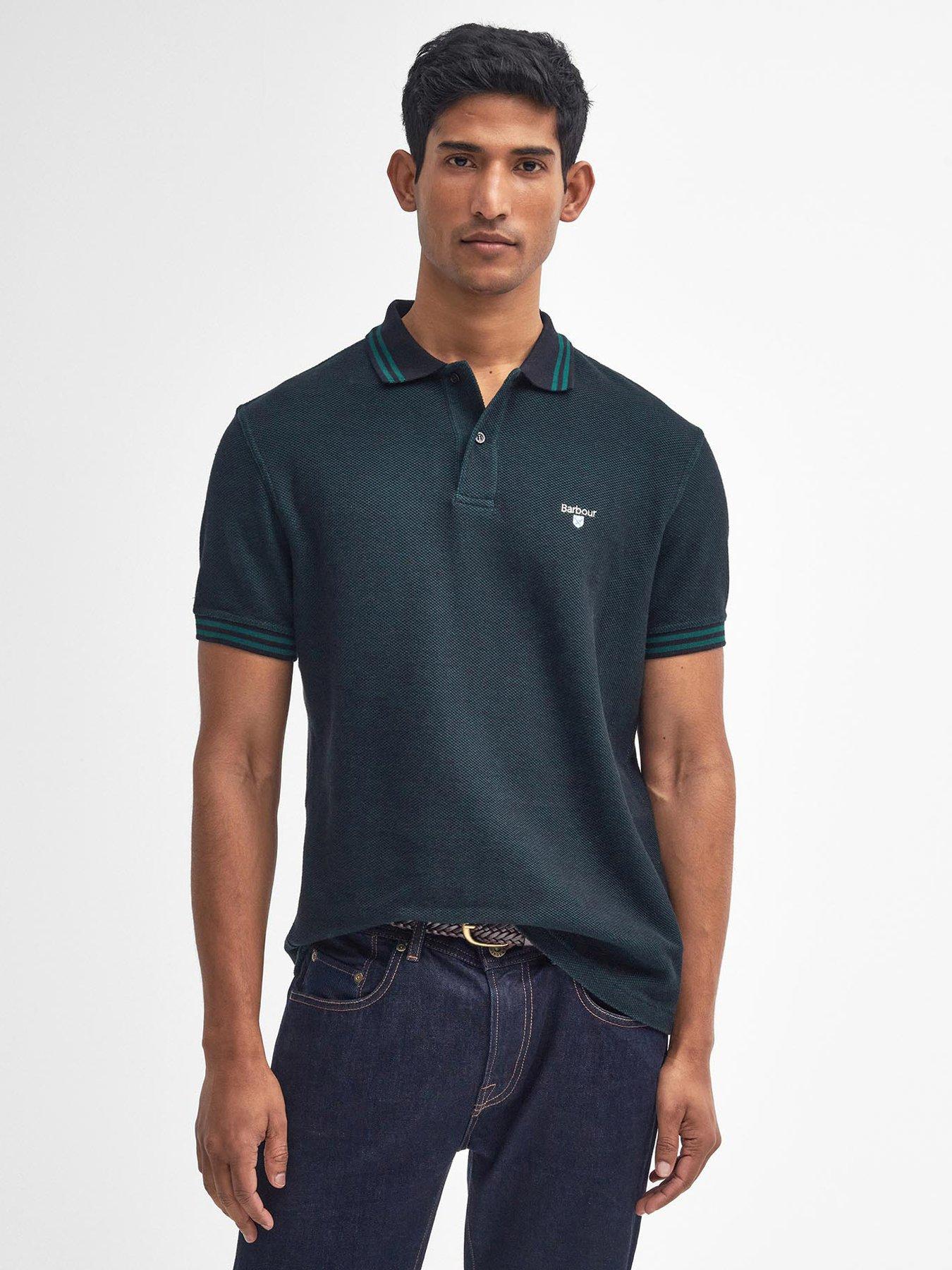undefined Haverton Tailored Tipped Polo Shirt - Dark Green